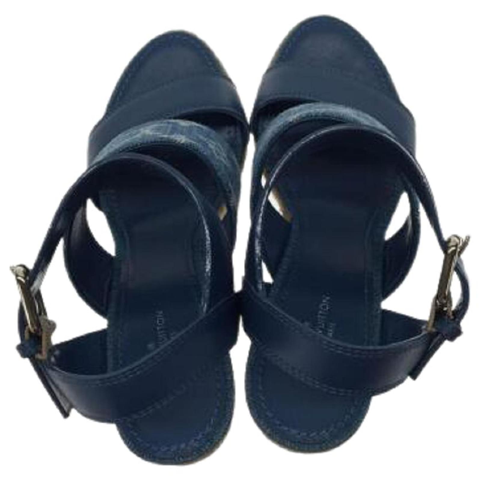Used] LOUIS VUITTON Starboard Line Monogram Denim / Sandals / 36.5 / IDG  Blue Cloth ref.508934 - Joli Closet