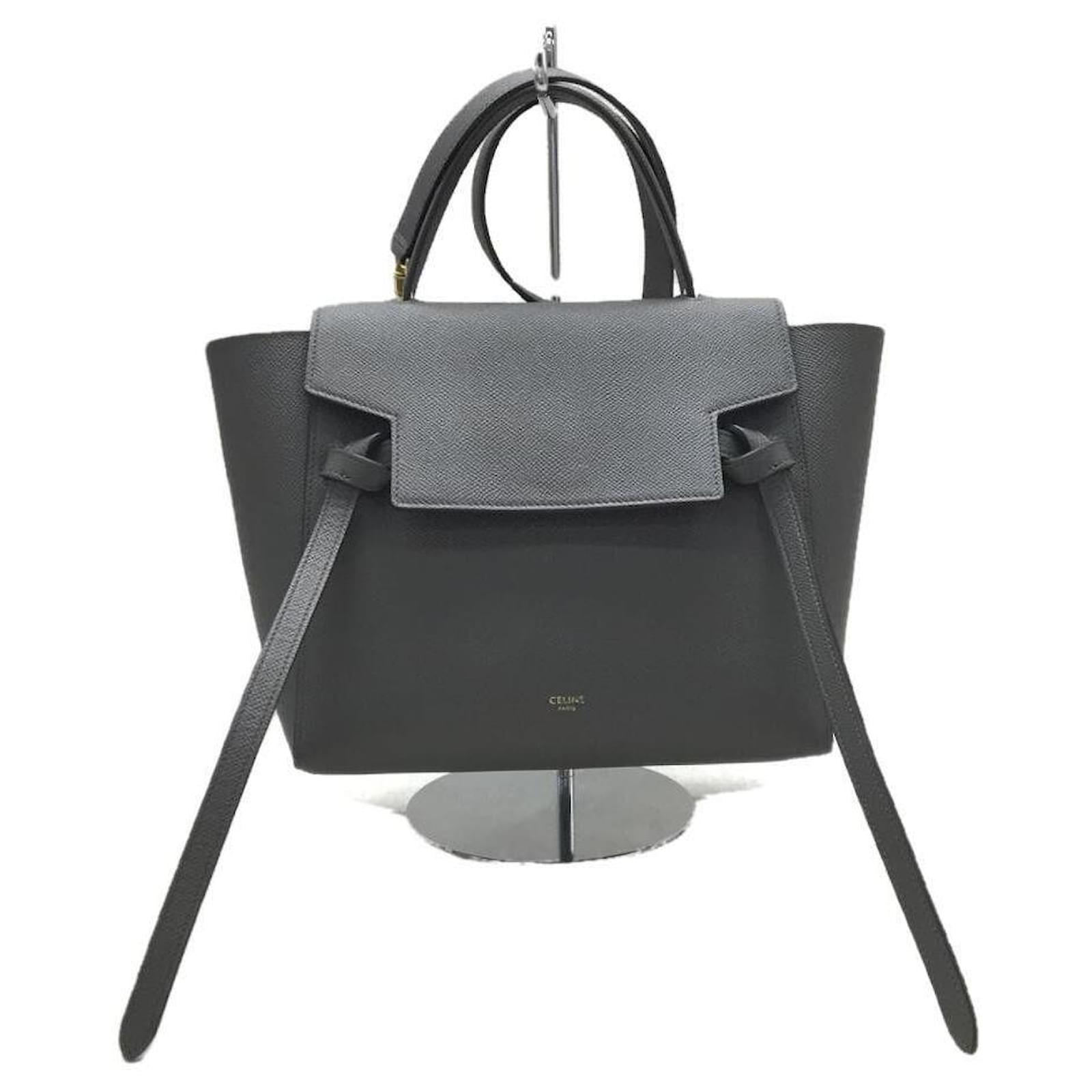 C?�line CELINE Sac ceinture Micro / Sac bandouli?�re / Cuir / GRY Gris ref.508955 - Joli Closet