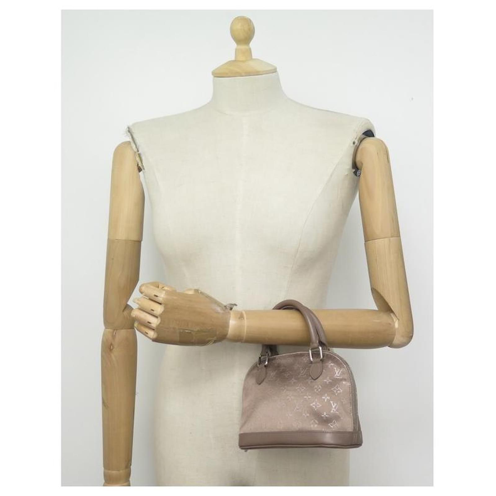 Handbags Louis Vuitton New Louis Vuitton Nano Alma Handbag in Satin Monogram M92147 Hand Bag