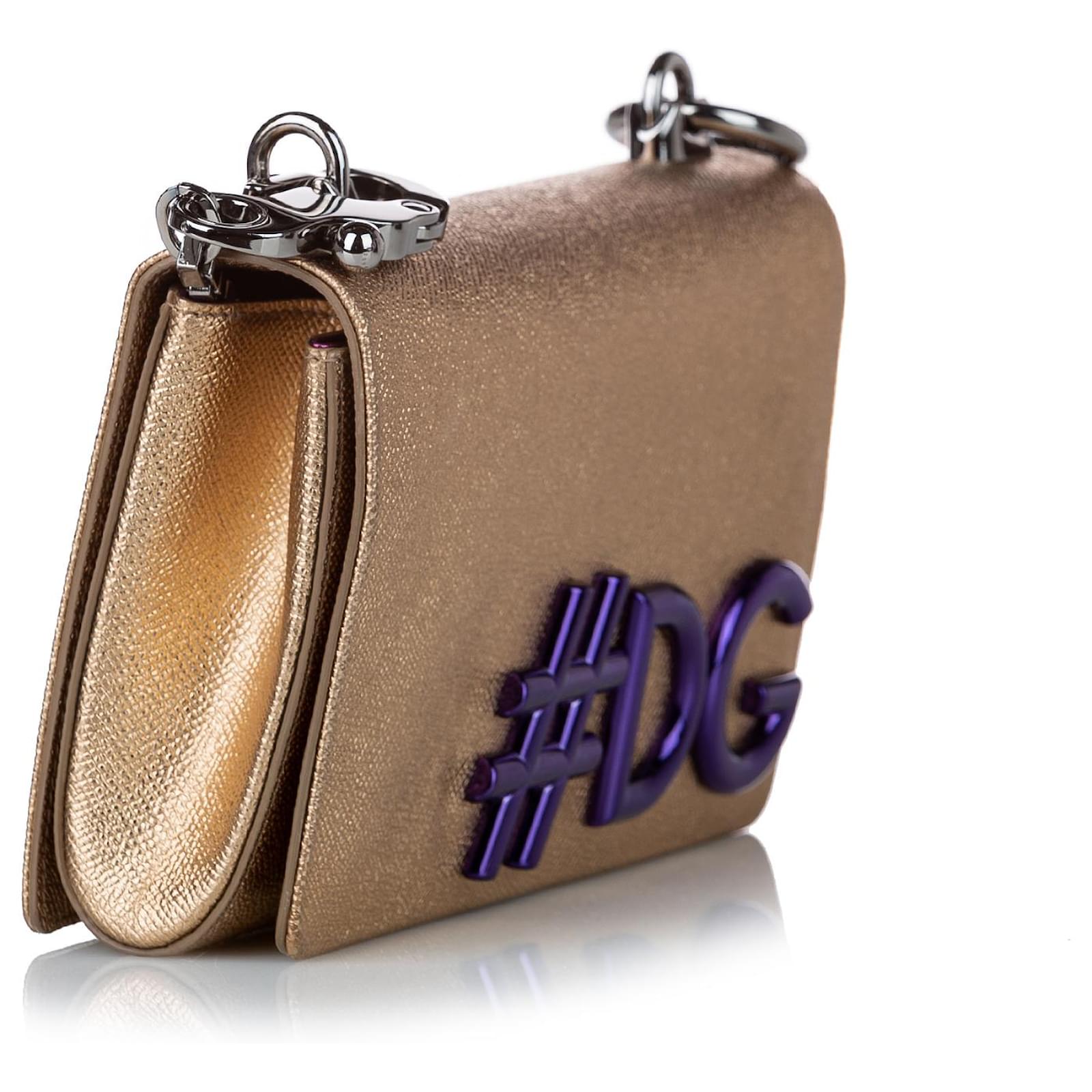 Dolce & Gabbana Dolce&Gabbana Gold DG Girls Leather Crossbody Bag Blue  Golden Pony-style calfskin ref.510507 - Joli Closet