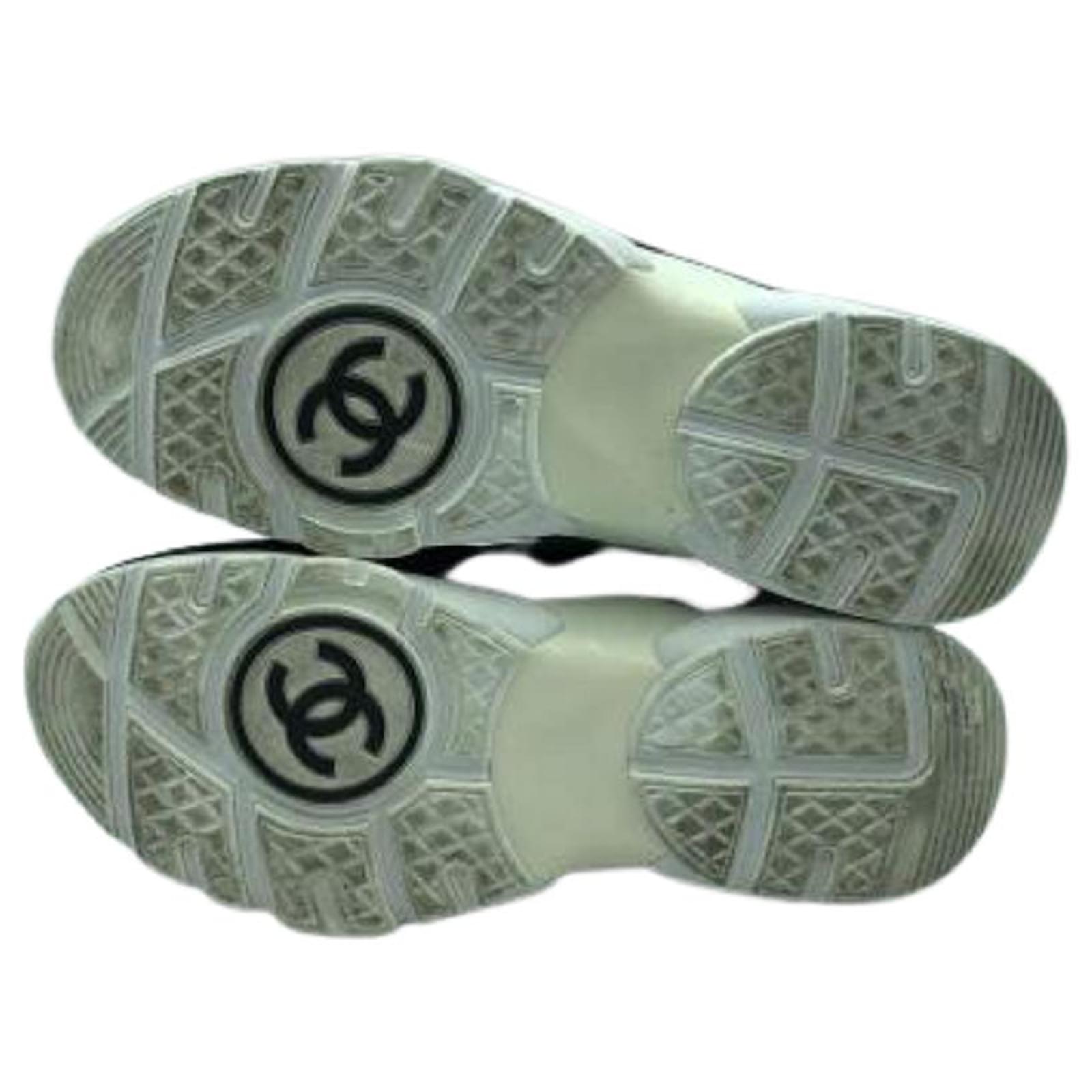 Chanel Fabric & Suede Calfskin Grey Low Top Sneakers - Sneak in Peace