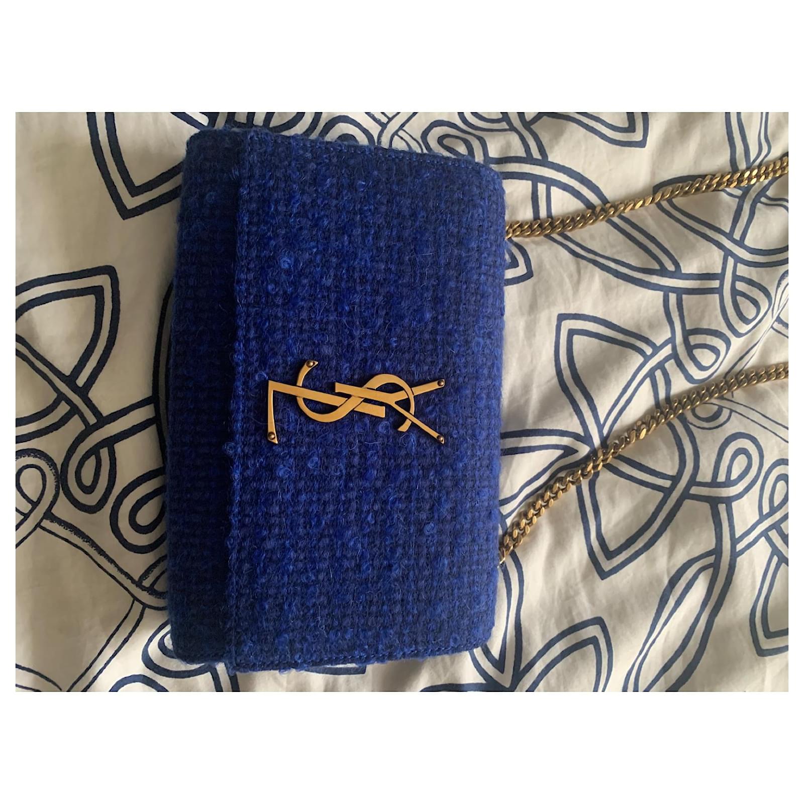 Kate Monogramme Saint Laurent Kate Blue Tweed Joli Closet
