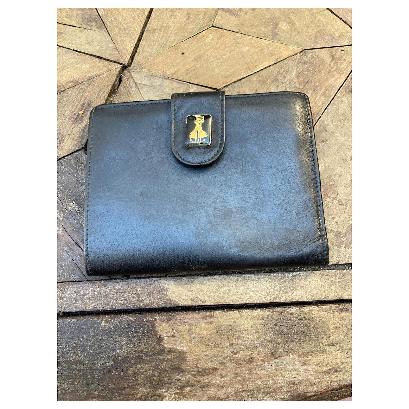 Vintage Burberry Wallet Black Gold hardware Leather ref.511471 - Joli Closet