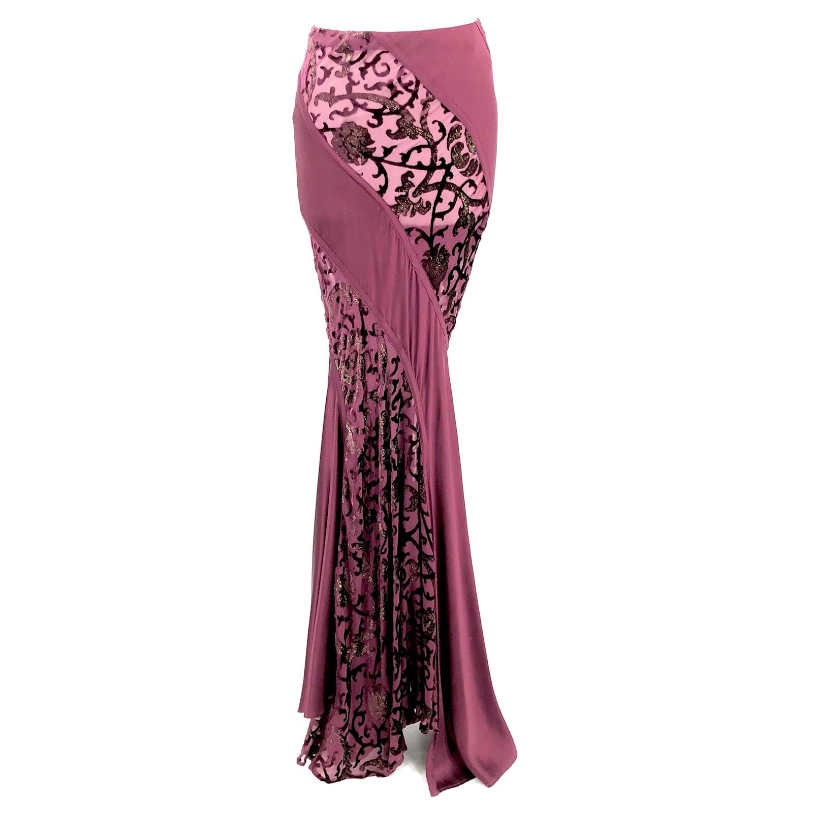 Jupe Midi En Soie Violette Jigsaw Taille 12 – Parfaite Pour Printemps/Été
