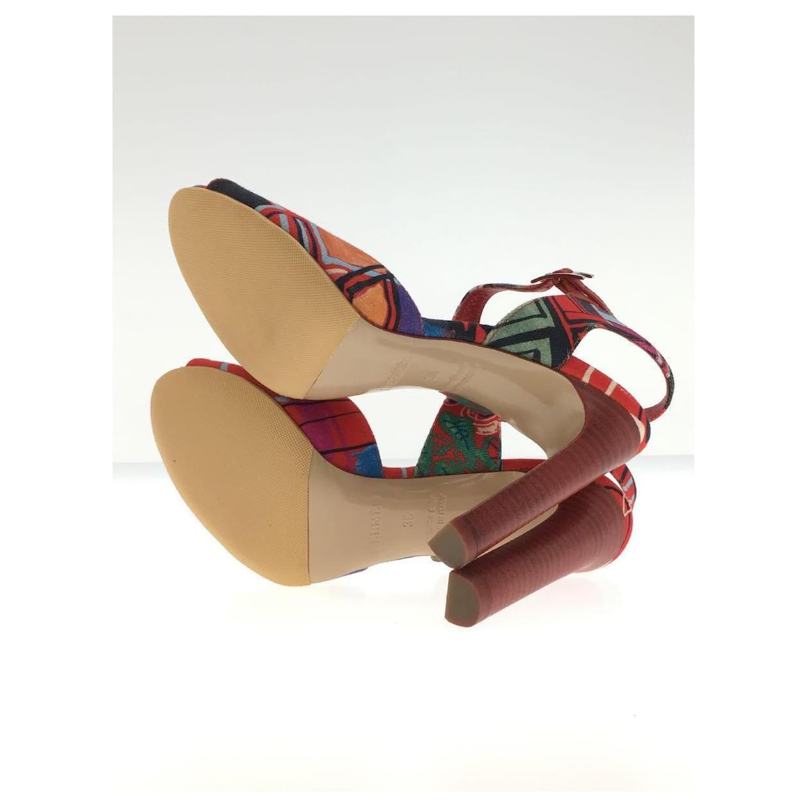 Escarpins New York Transit Talons Blocs Sequins Rouges - Taille 6 (femme)