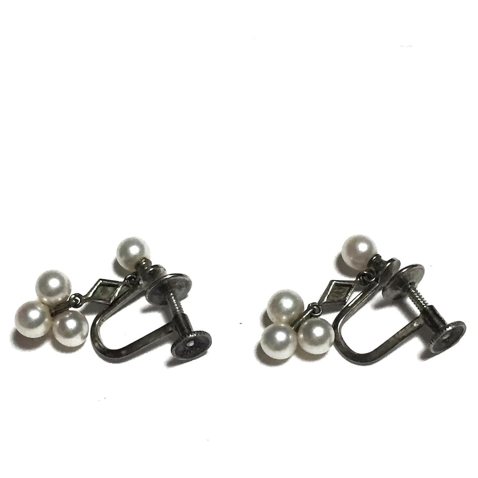 Mikimoto Earring Silvery Silver ref.513387 - Joli Closet