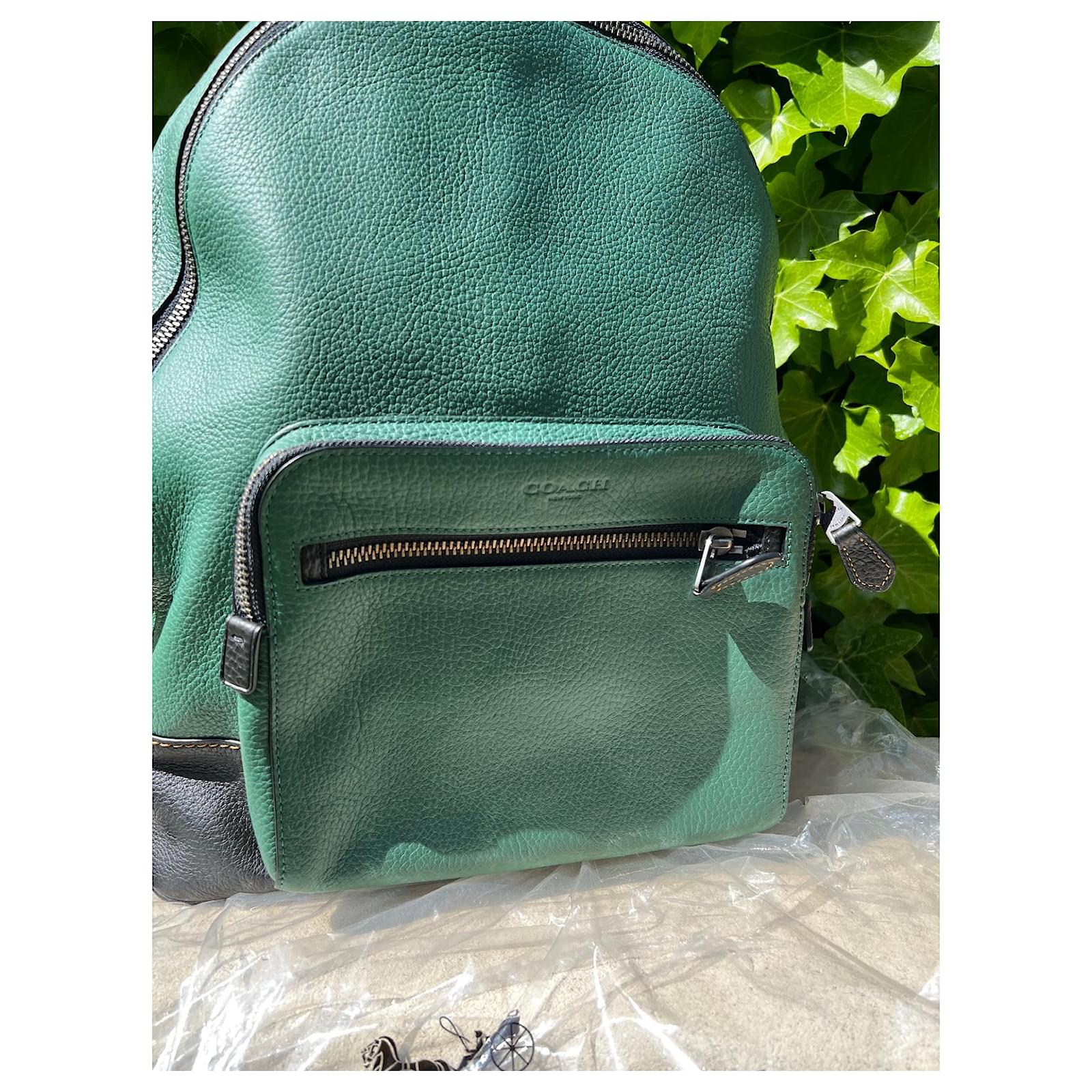 Coach green leather discount backpack