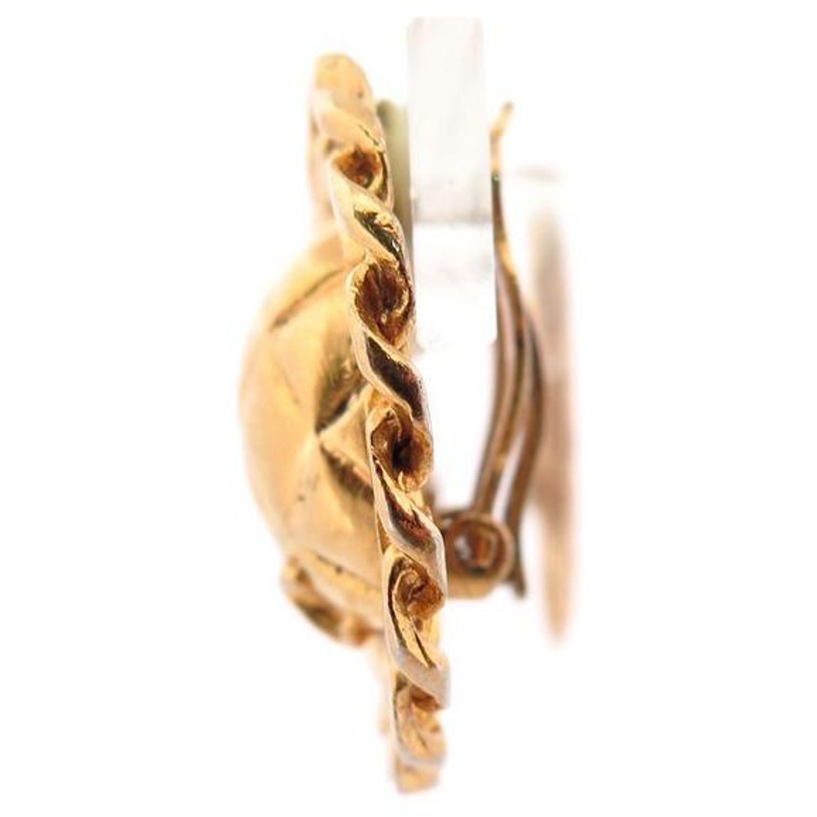 Boucles D'oreilles Vintage Spirale Métal Doré - Occasion, Modèle Pendantes, Look Rétro