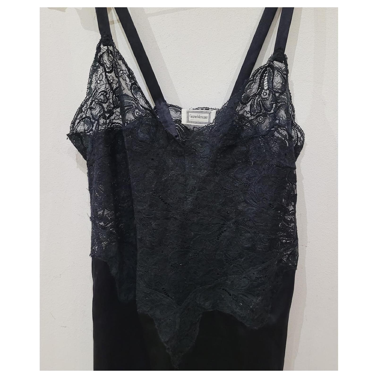 Vintage Gianni Versace lingerie Black Silk ref.513913 - Joli Closet