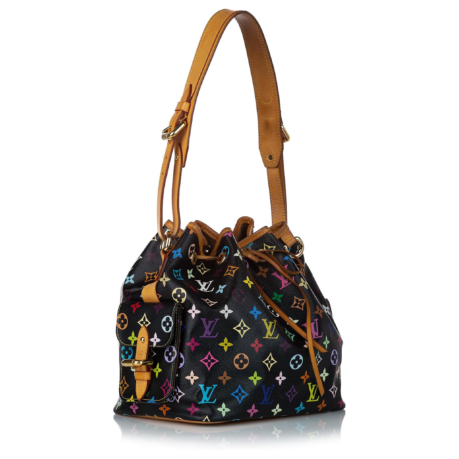 Louis Vuitton Black Monogram Multicolore Petit Noe Cloth ref