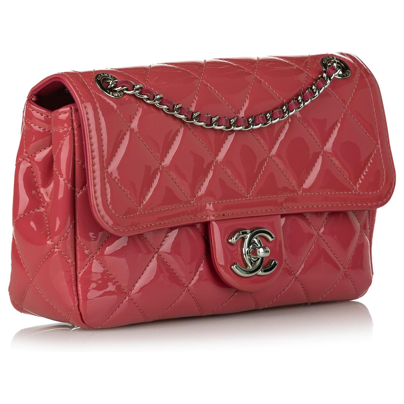 Chanel Red Small Coco Shine Patent Leather Flap Bag  - Joli Closet