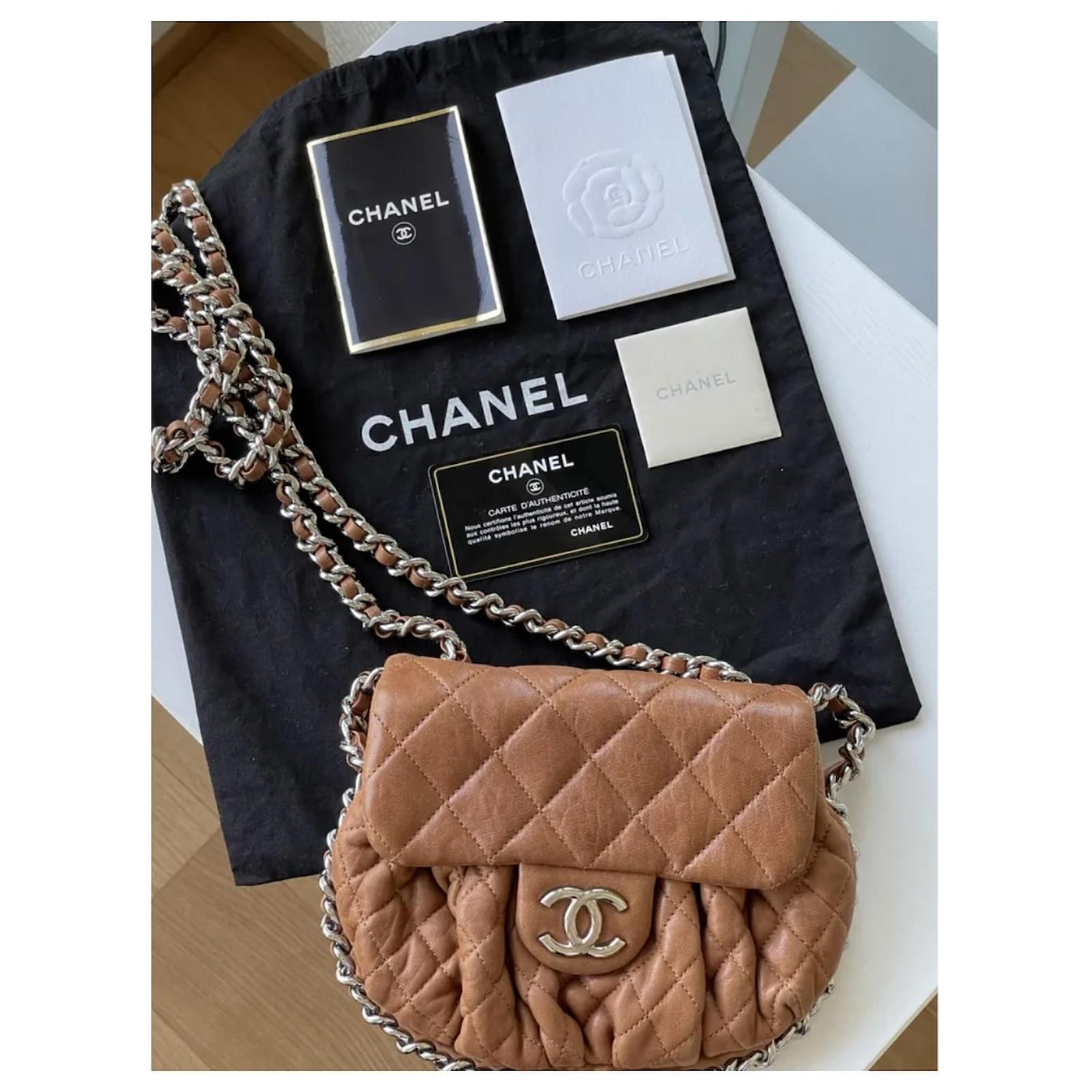 Chanel Chain Around Bag Mini Size In dark beige or camel color