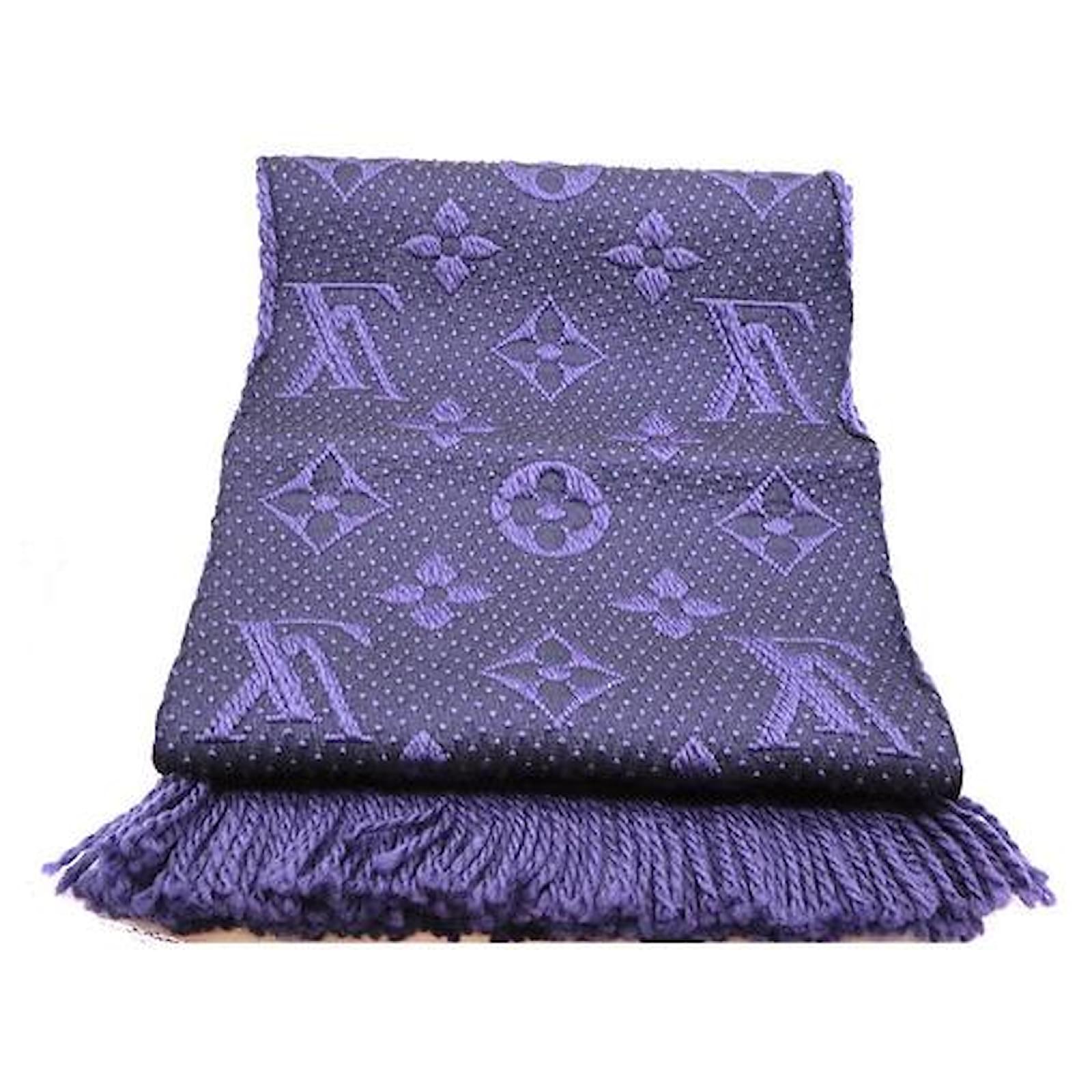 Logomania wool scarf Louis Vuitton Purple in Wool - 34923924