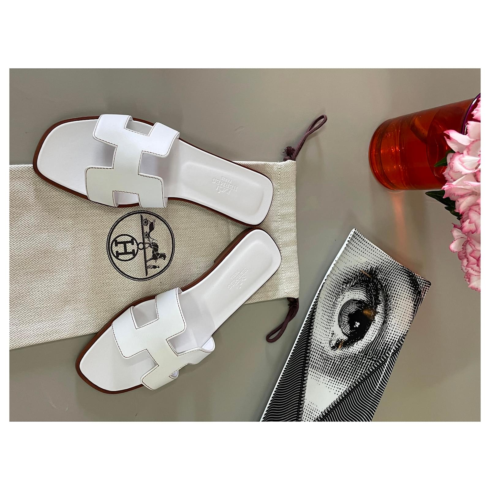 sandale hermes blanche