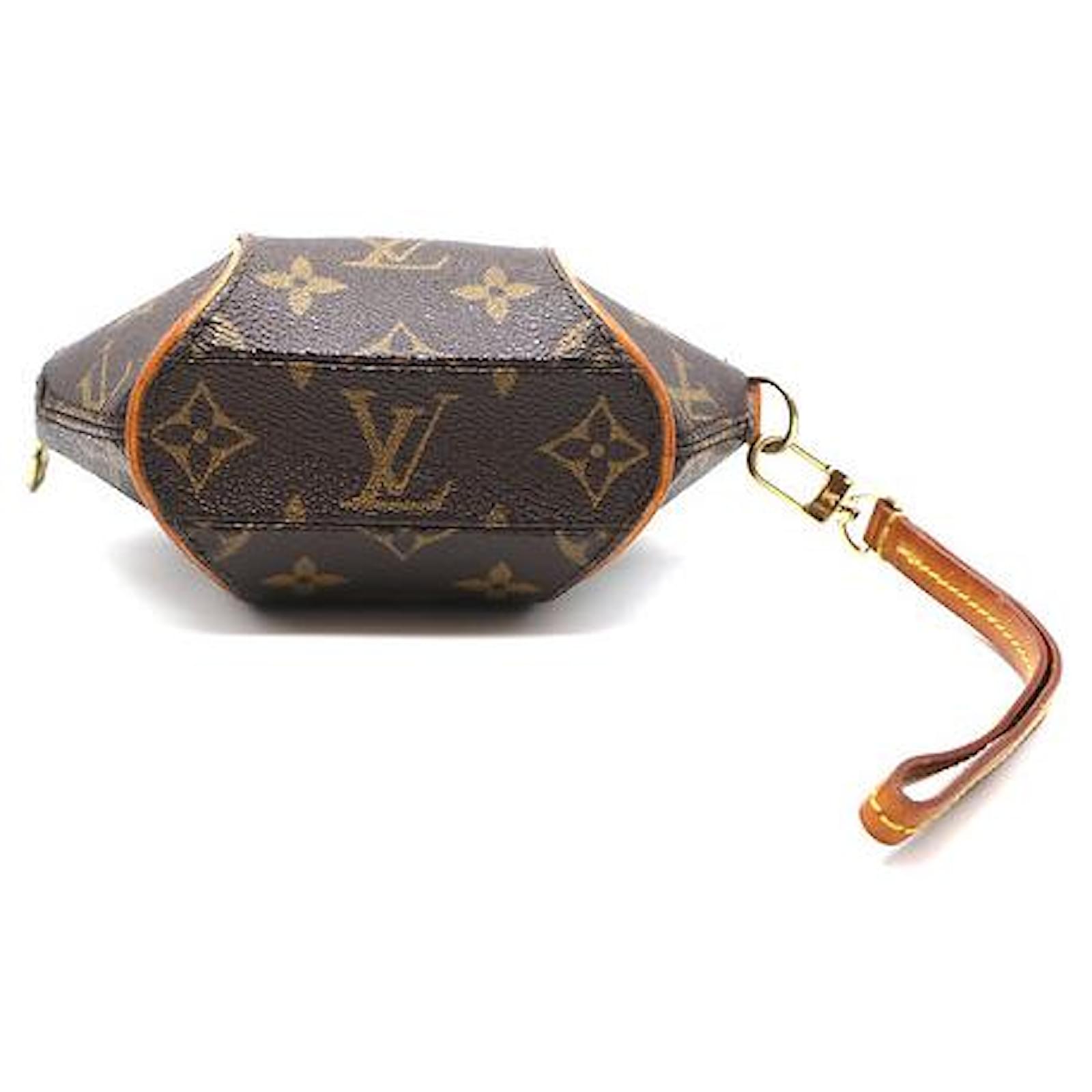 Louis Vuitton Ellipse Wristlet Clutch Monogram Canvas Brown
