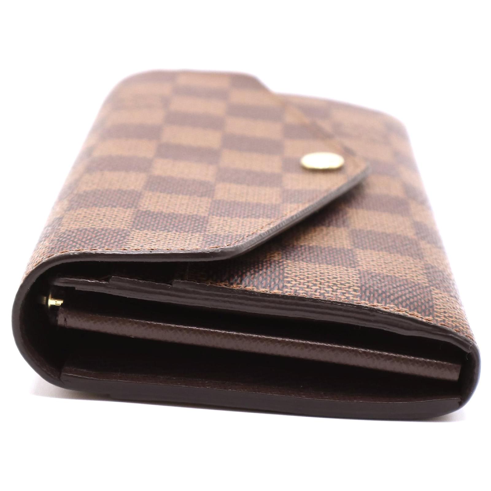 Louis Vuitton Damier Ebene Neo Sarah Long Wallet Brown Leather ref.247607 -  Joli Closet