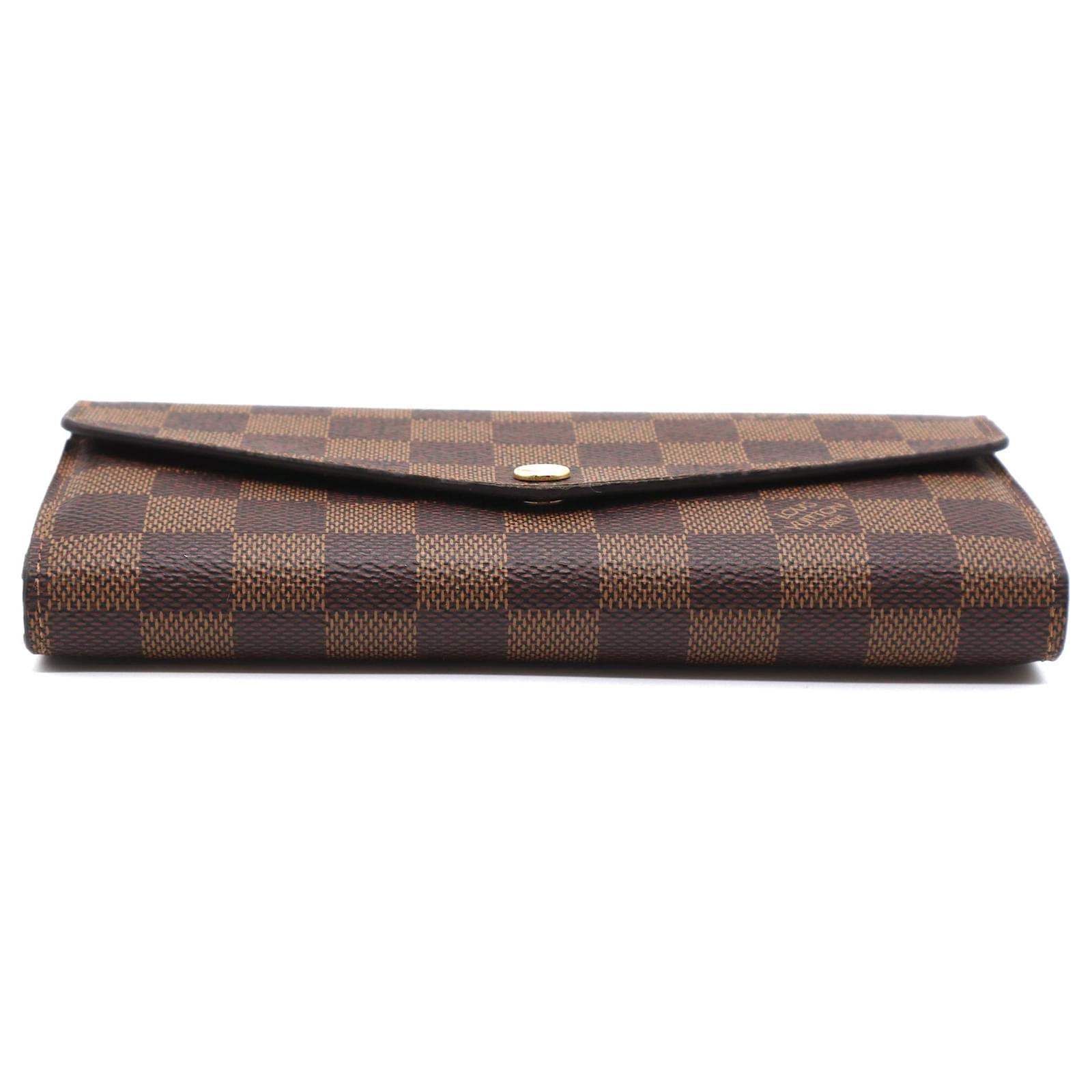 Louis Vuitton Damier Ebene Neo Sarah Long Wallet Brown Leather ref.247607 -  Joli Closet