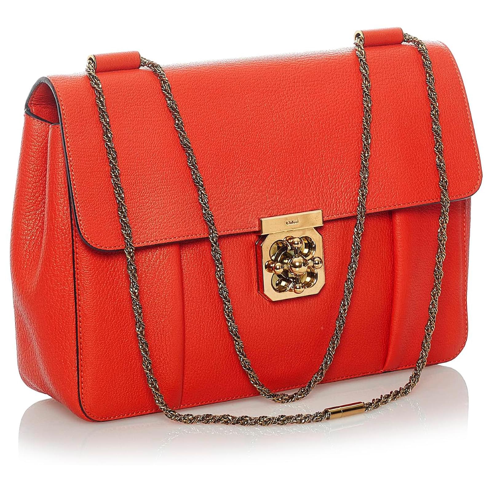 Chloé Chloe Red Elsie Leather Crossbody Bag Pony-style calfskin ref ...