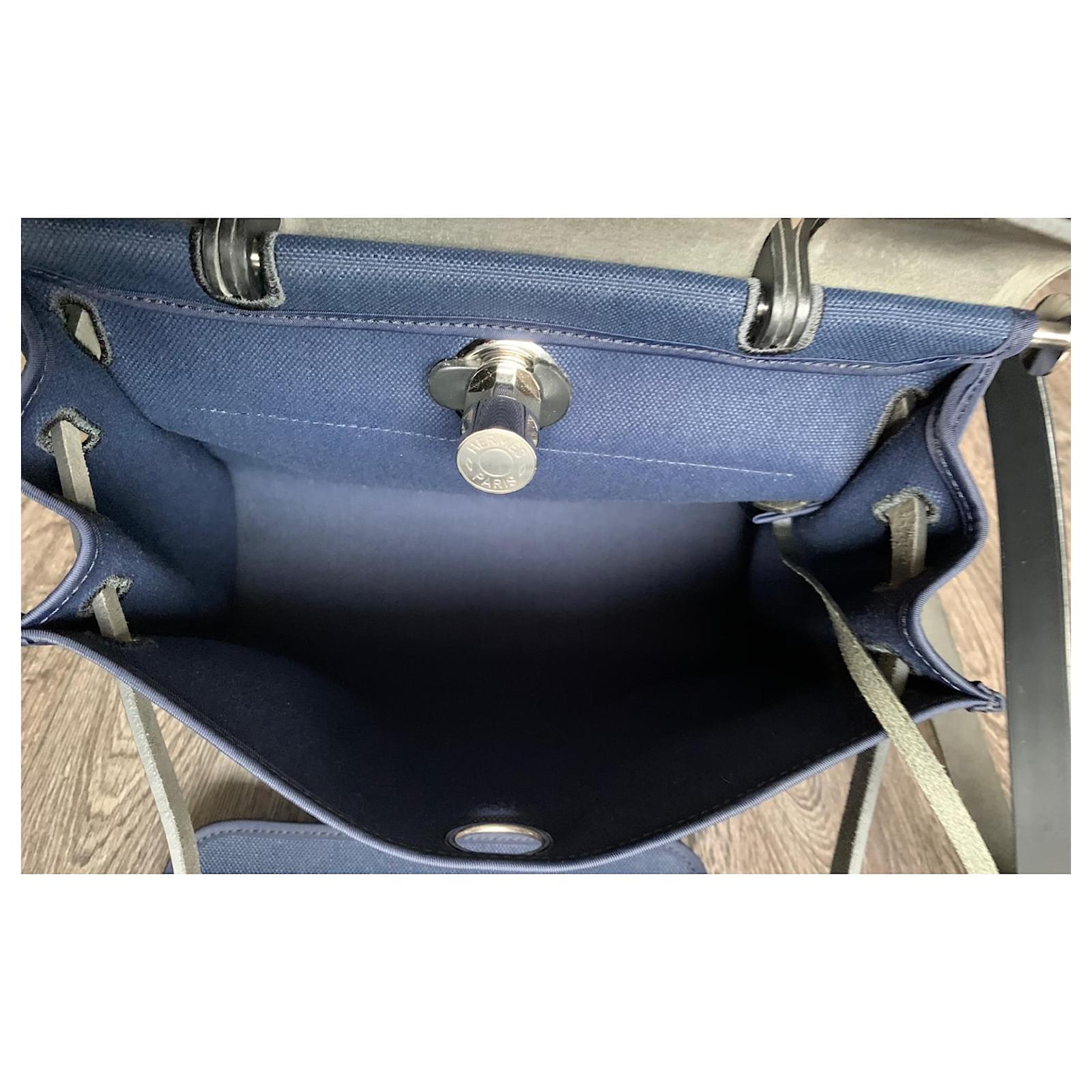 Hermès Hermes herbag 31 Blue Cloth ref.517090 - Joli Closet