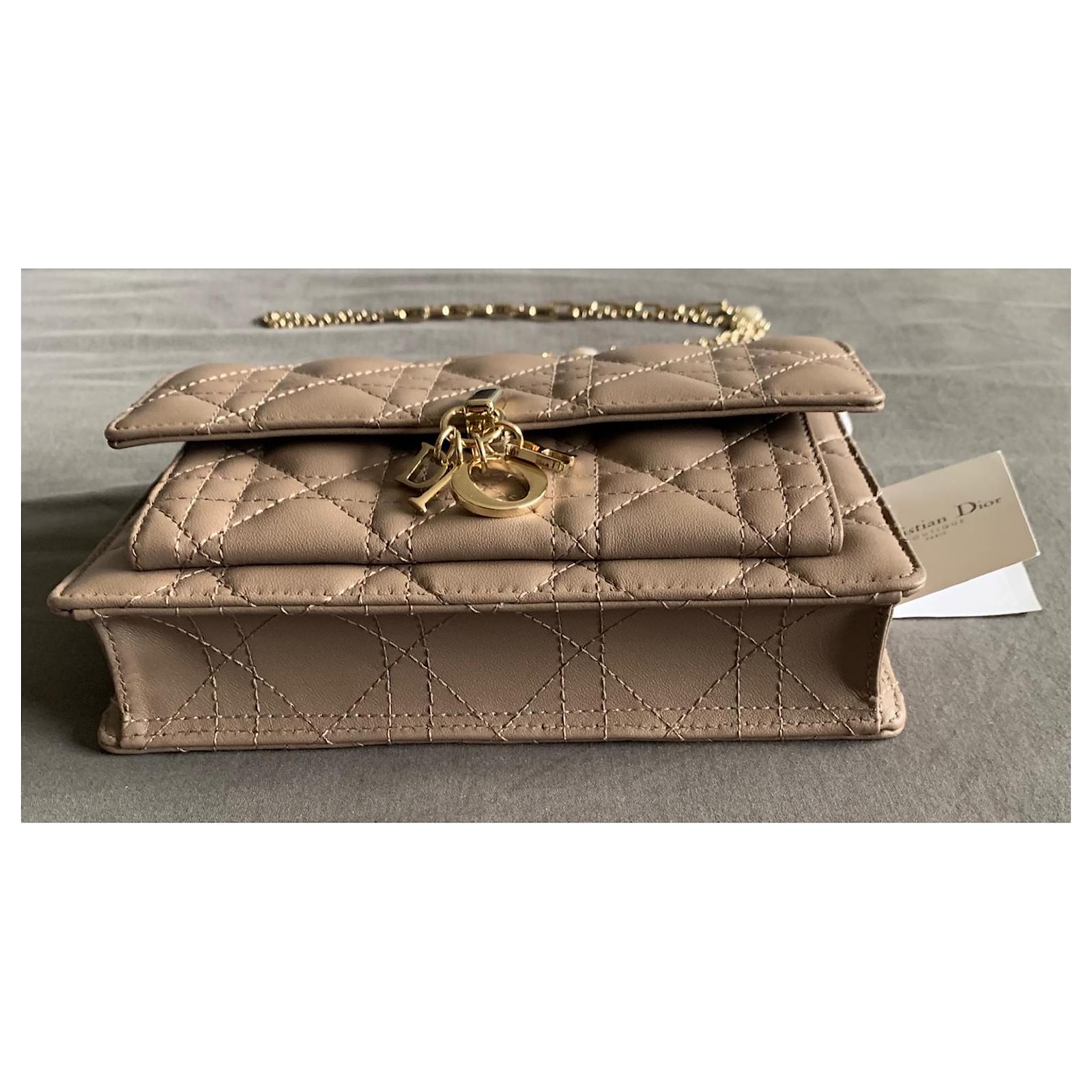 Lady dior pouch Leather ref.517094 - Joli Closet