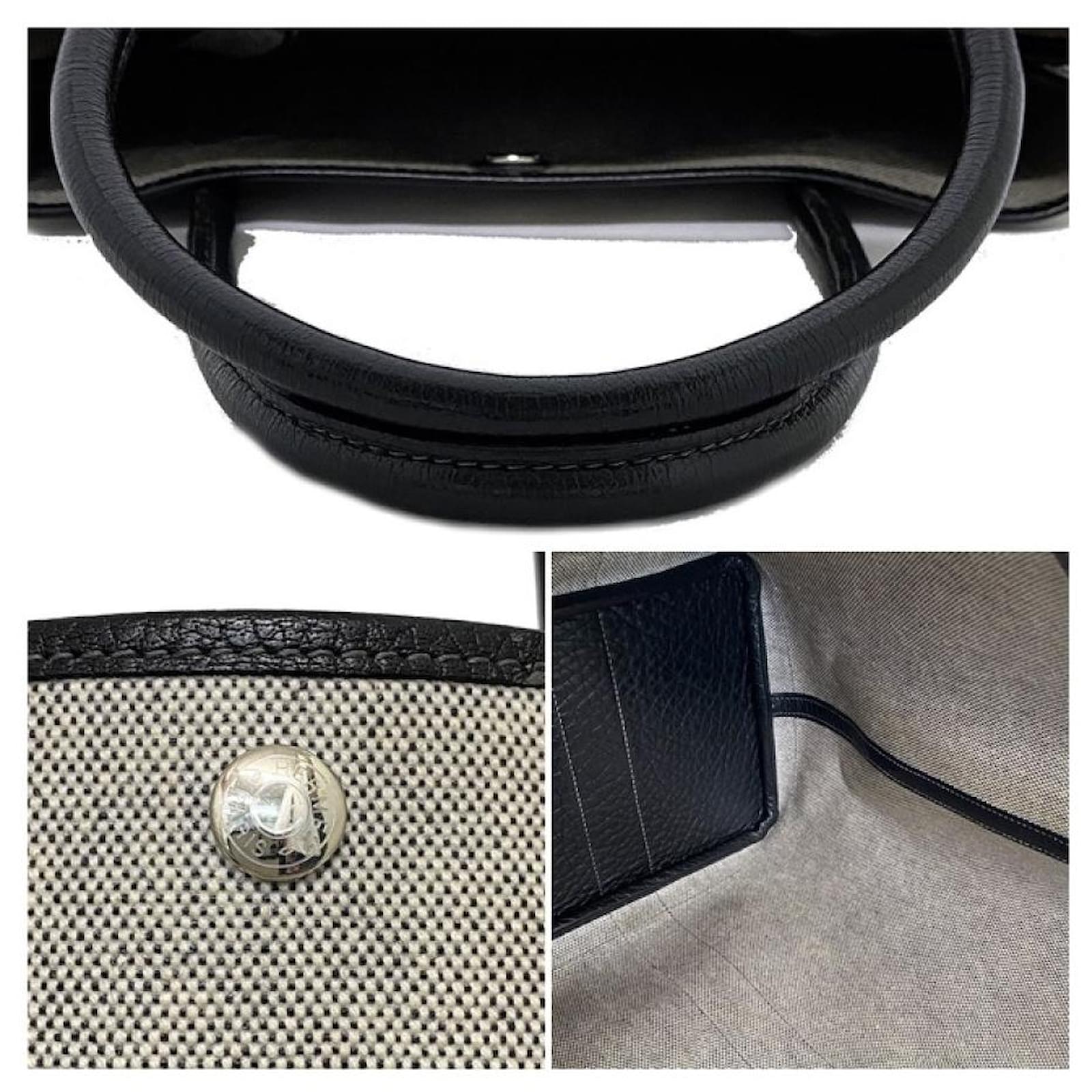Hermès [Used] Hermes tote bag garden party PM gray black lightweight twirl  ash leather Grey ref.517209 - Joli Closet
