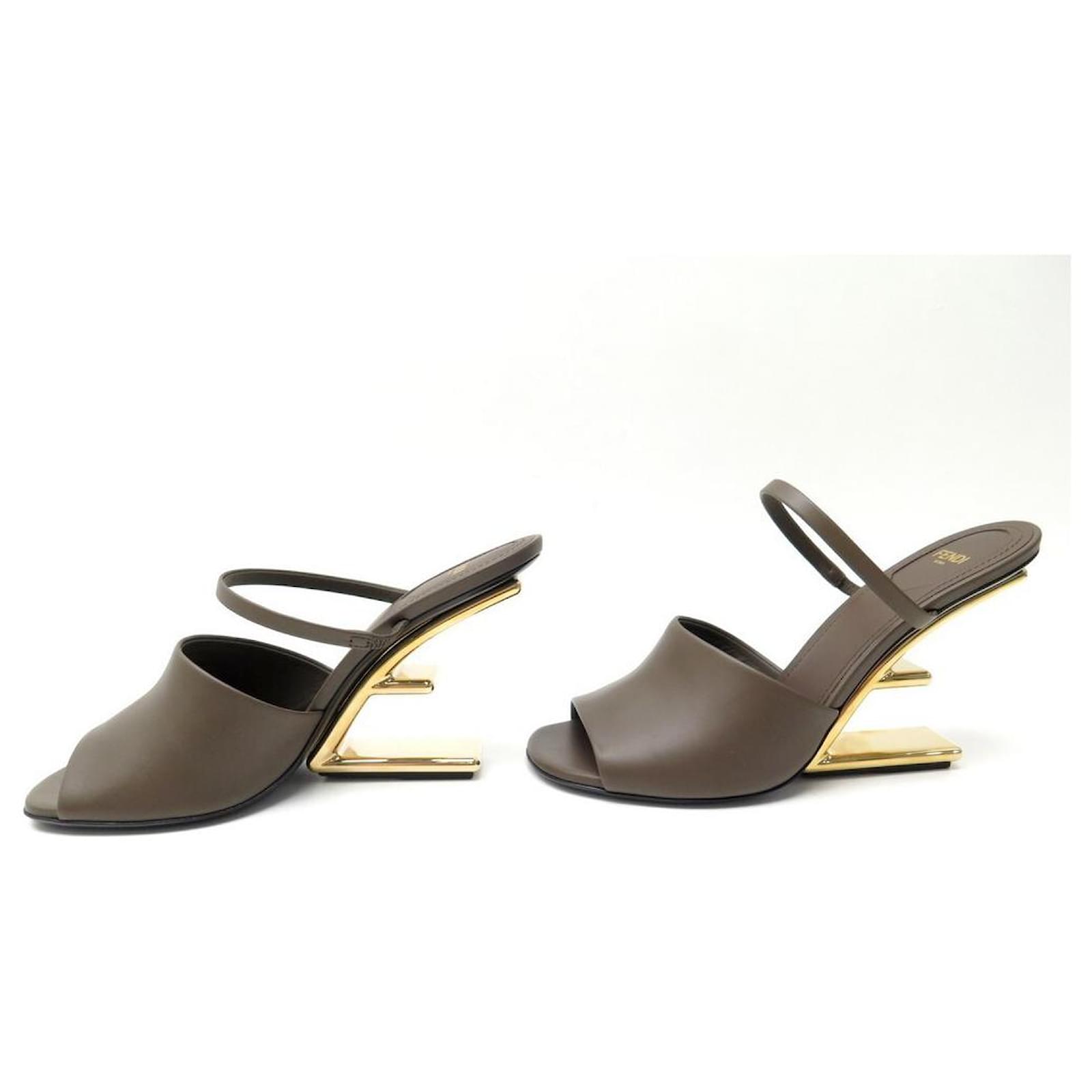 FENDI｜SANDALS (8R8212 NA7 F0QA1) FIRST High-Heeled Sandals With F-Shaped Heel In Black