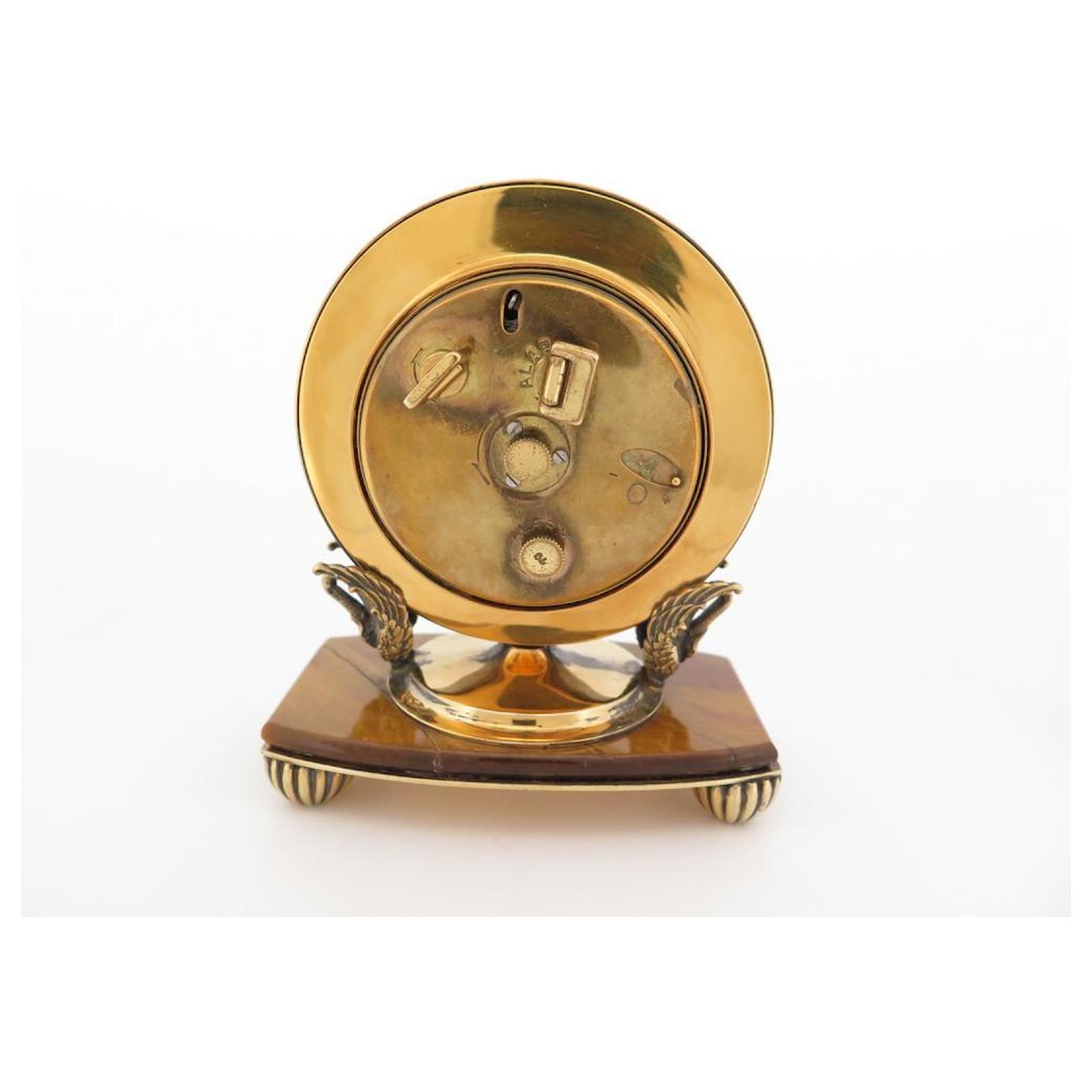 Jorzer Horloge mécanique silencieuse vintage dorée à remonter - Réveil mécanique analogique avec poignée - Sans piles - Étanche