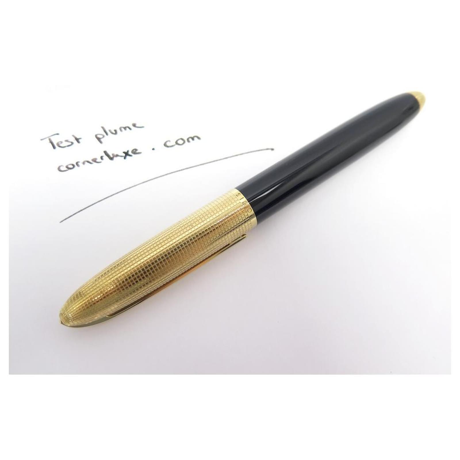 Louis Vuitton Doc Black Leather And Gold Fountain Pen | Medium Nib