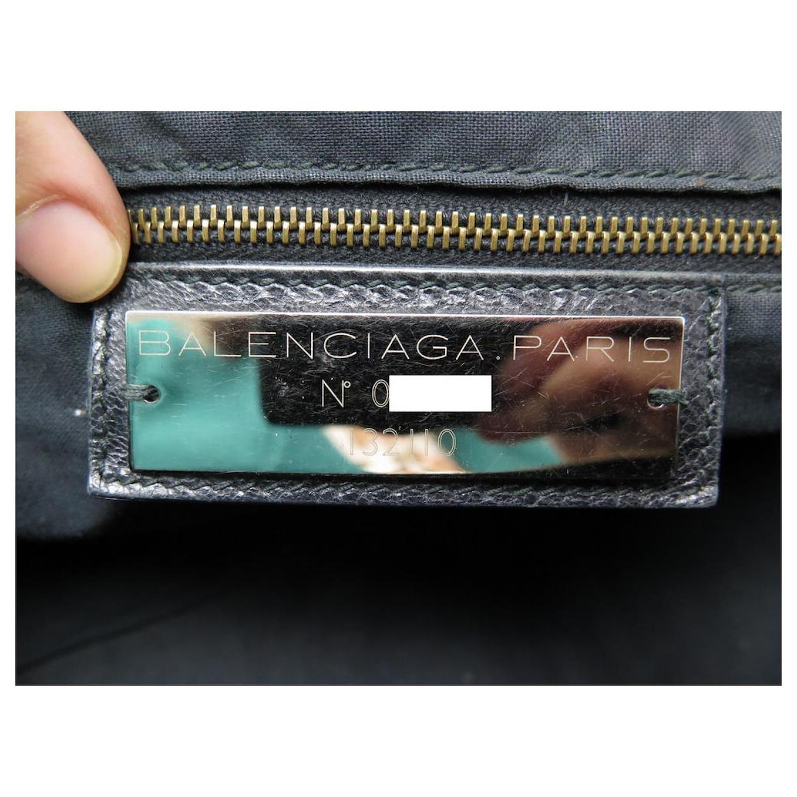 BALENCIAGA CITY WORK HANDBAG 132110 BLACK LEATHER CABAS LEATHER