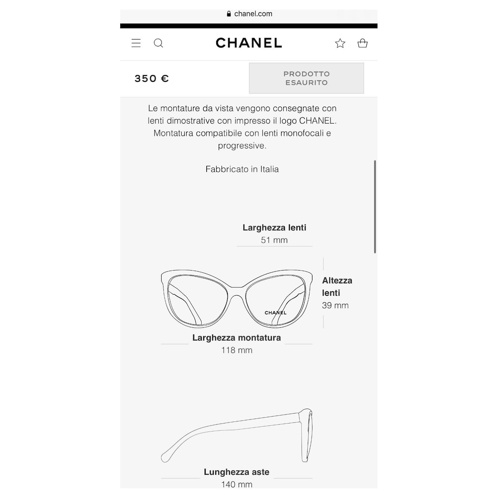 Cat-Eye-Brille von Chanel in Grün 2022 Nuovi Metall Acetat ref