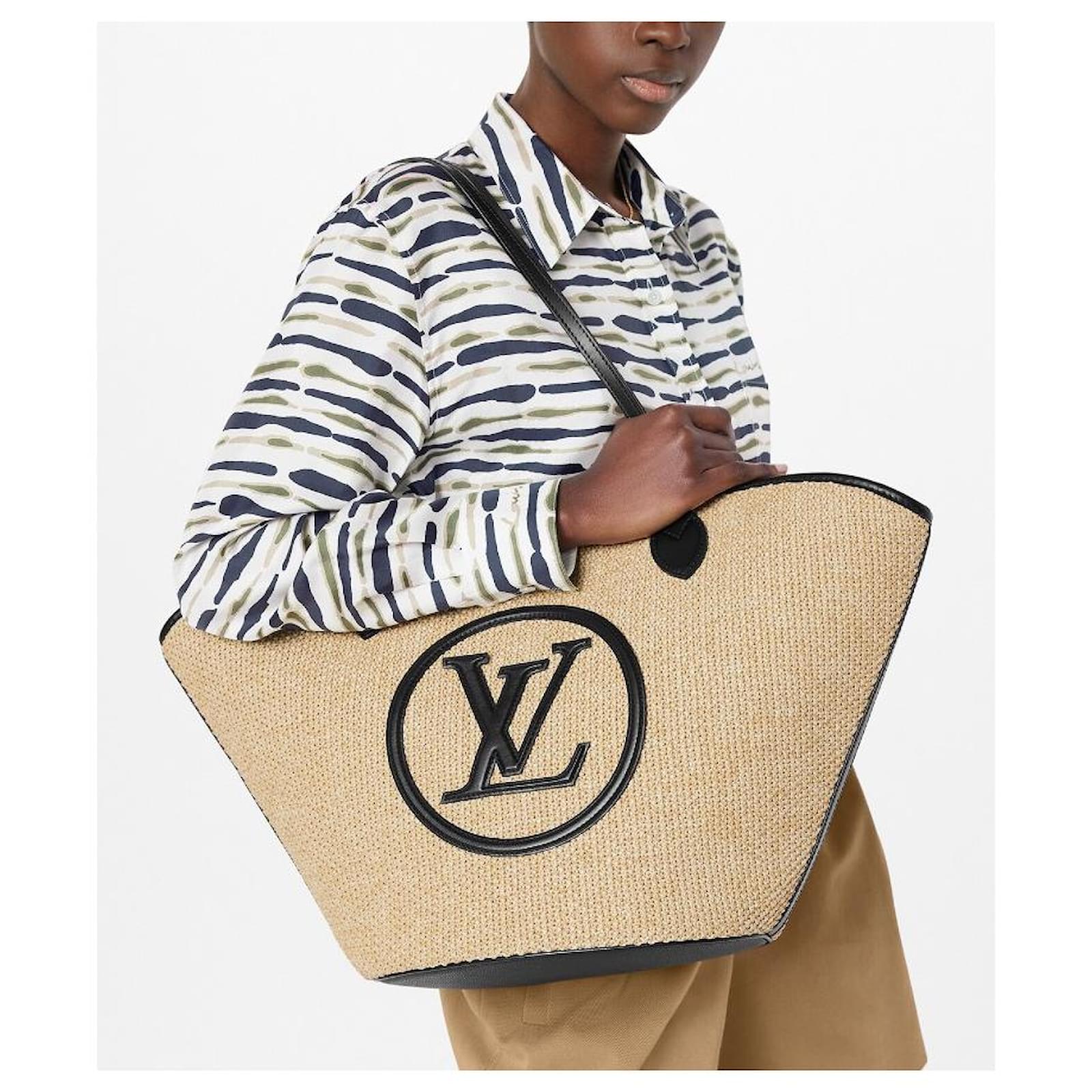 Shop Louis Vuitton 2022 SS Plain Leather Logo Straw Bags (M59808