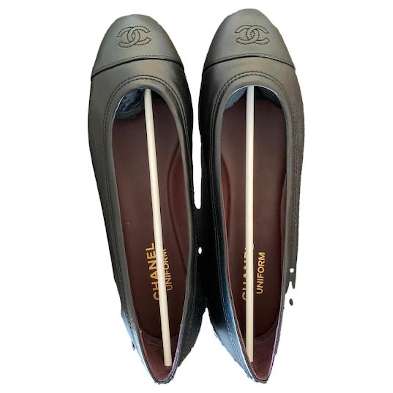 New chanel black ballet flats 41 Leather ref.518862 - Joli Closet