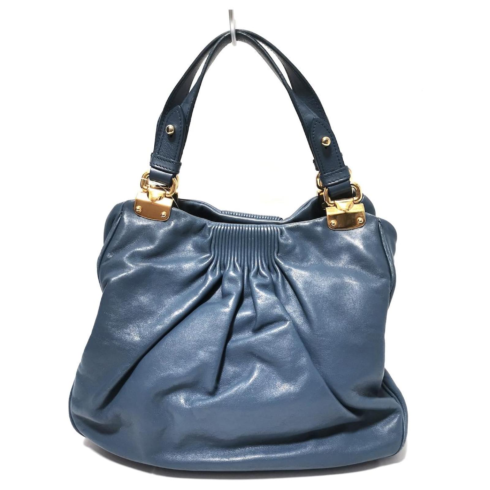 Miu Miu Tote bag Blue Leather ref.518905 Joli Closet