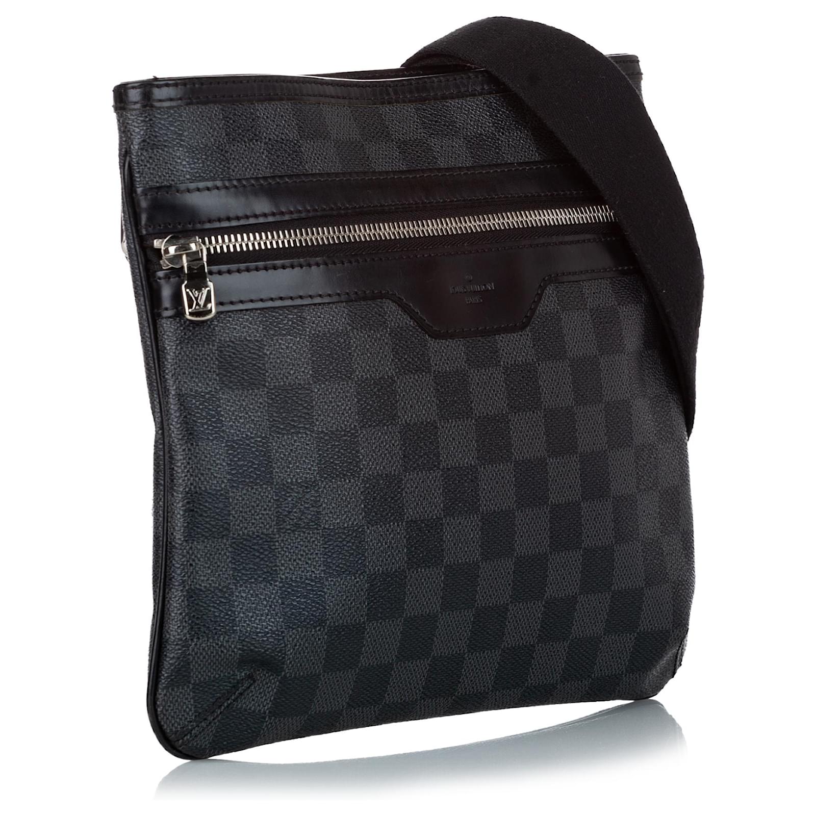 Louis Vuitton Black Damier Graphite Thomas Grey Leather Cloth ref