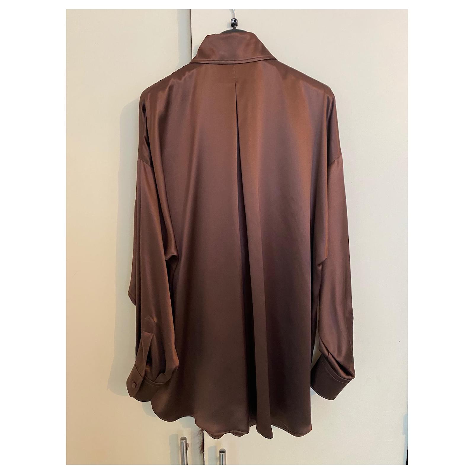 Dolce & Gabbana Oversize shirt Brown Silk ref.520146 - Joli Closet