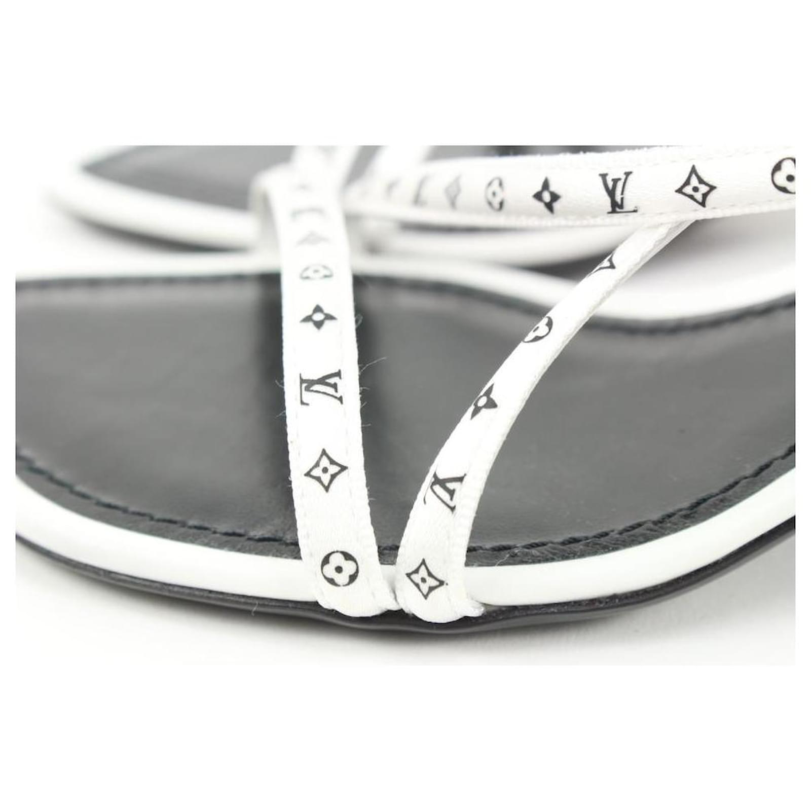 Louis Vuitton White Monogram Strap Sandals - Louis Vuitton