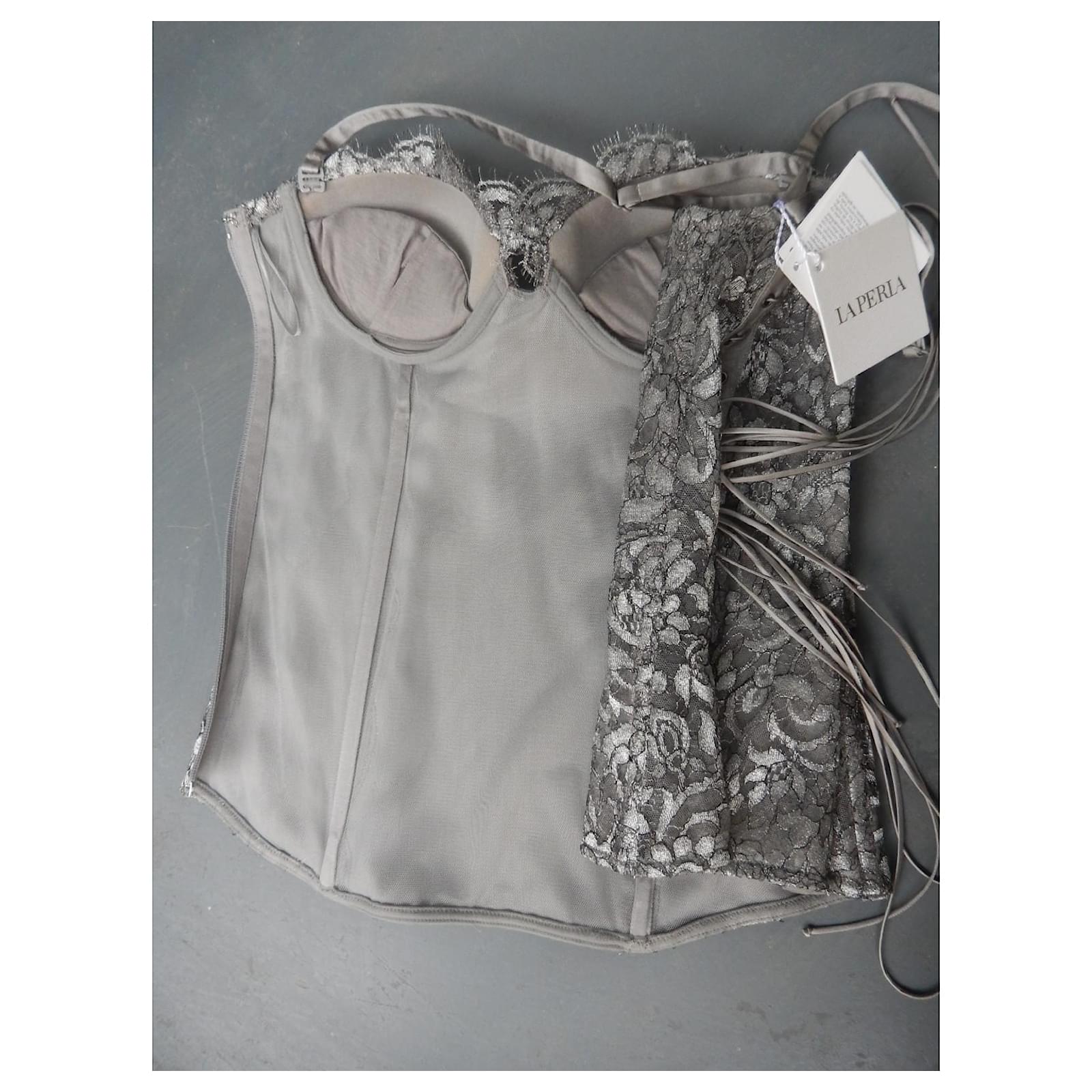Corset La Perla 85 b Grey Lace ref.520478 - Joli Closet