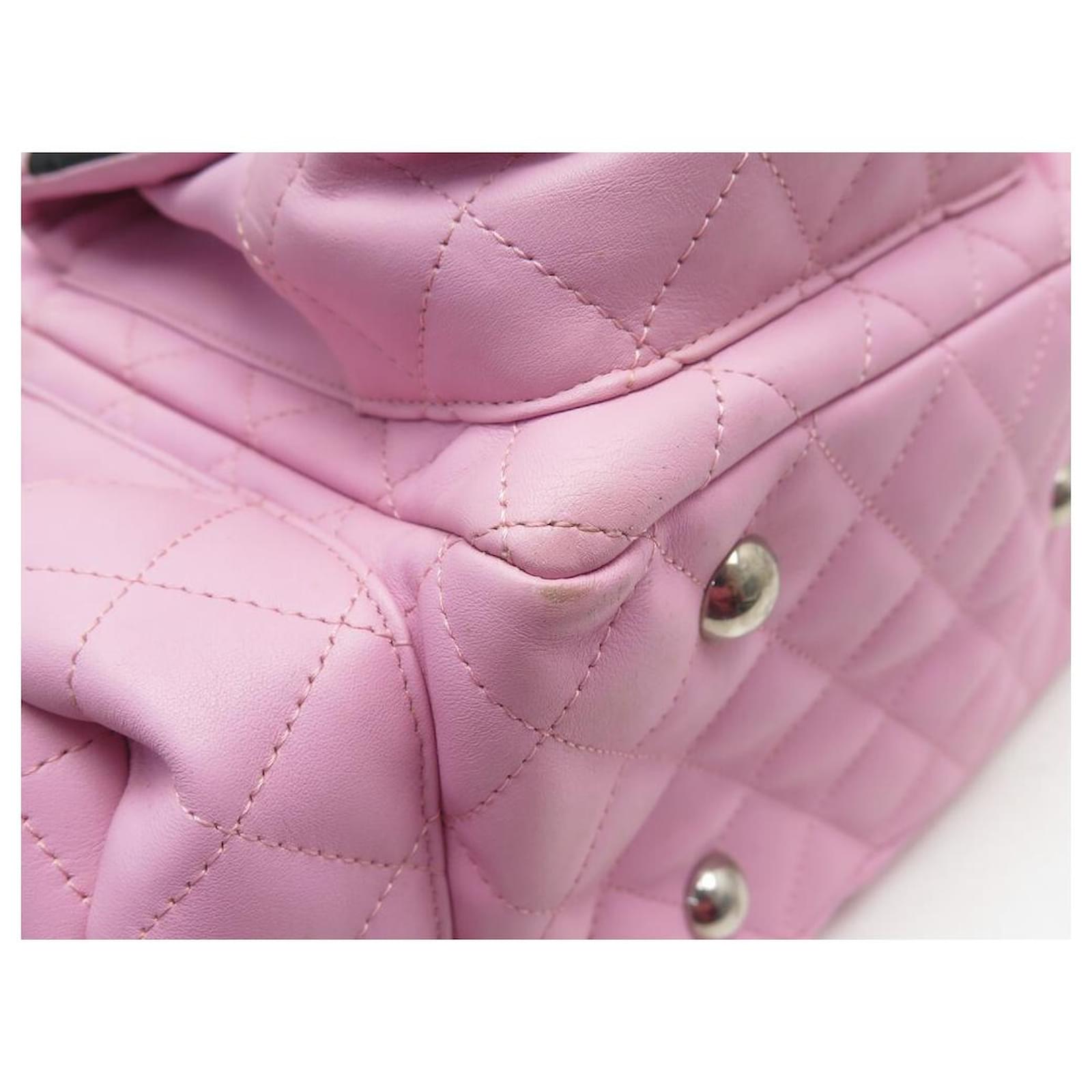 CHANEL CAMBON REPORTER GM HANDBAG IN PINK QUILTED LEATHER HAND BAG