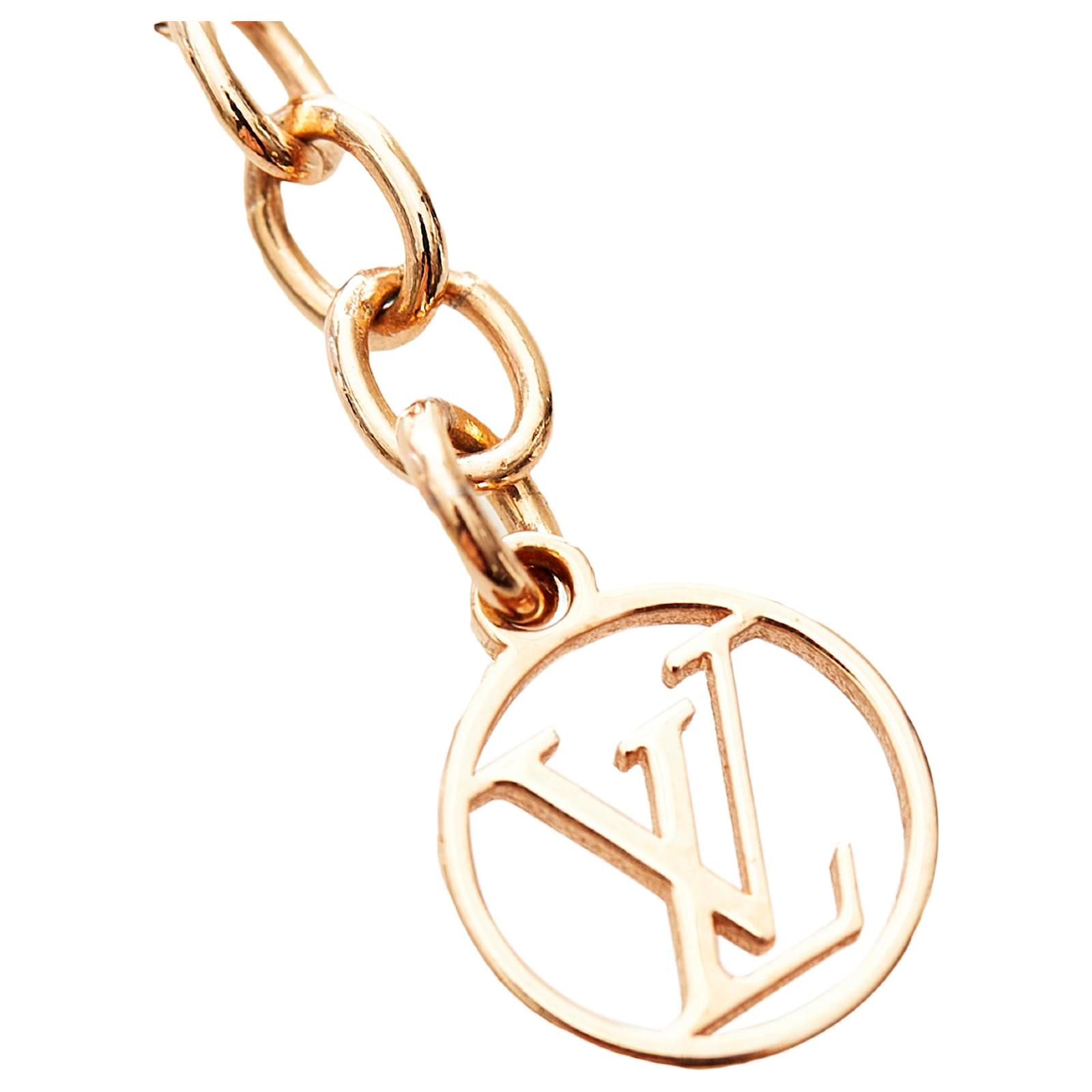 LOUIS VUITTON Logo Collier Essential V Necklace Rose Gold Italy