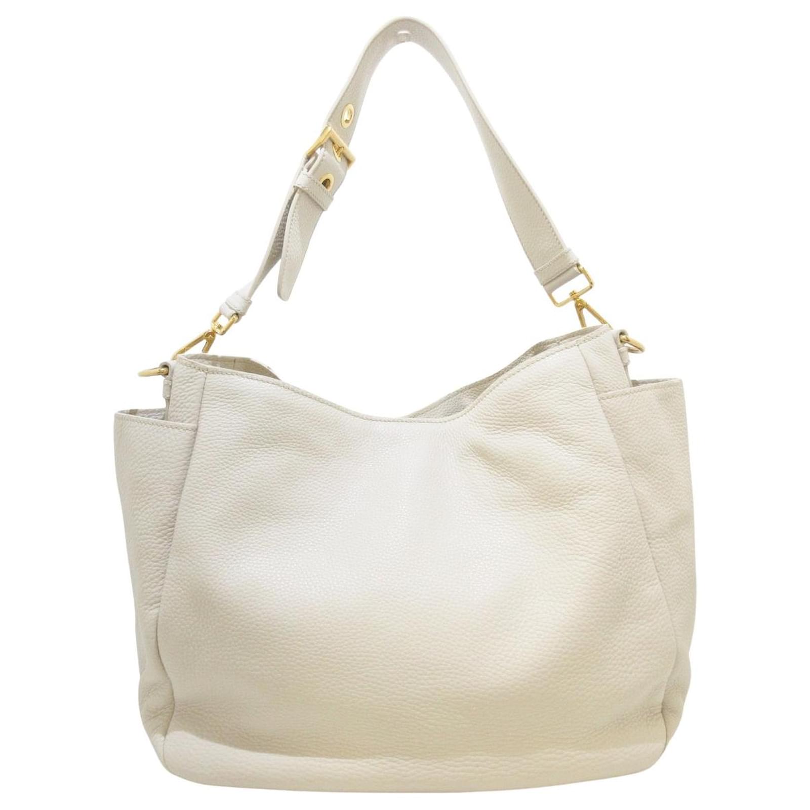 Prada Vitello White Leather ref.521673 - Joli Closet