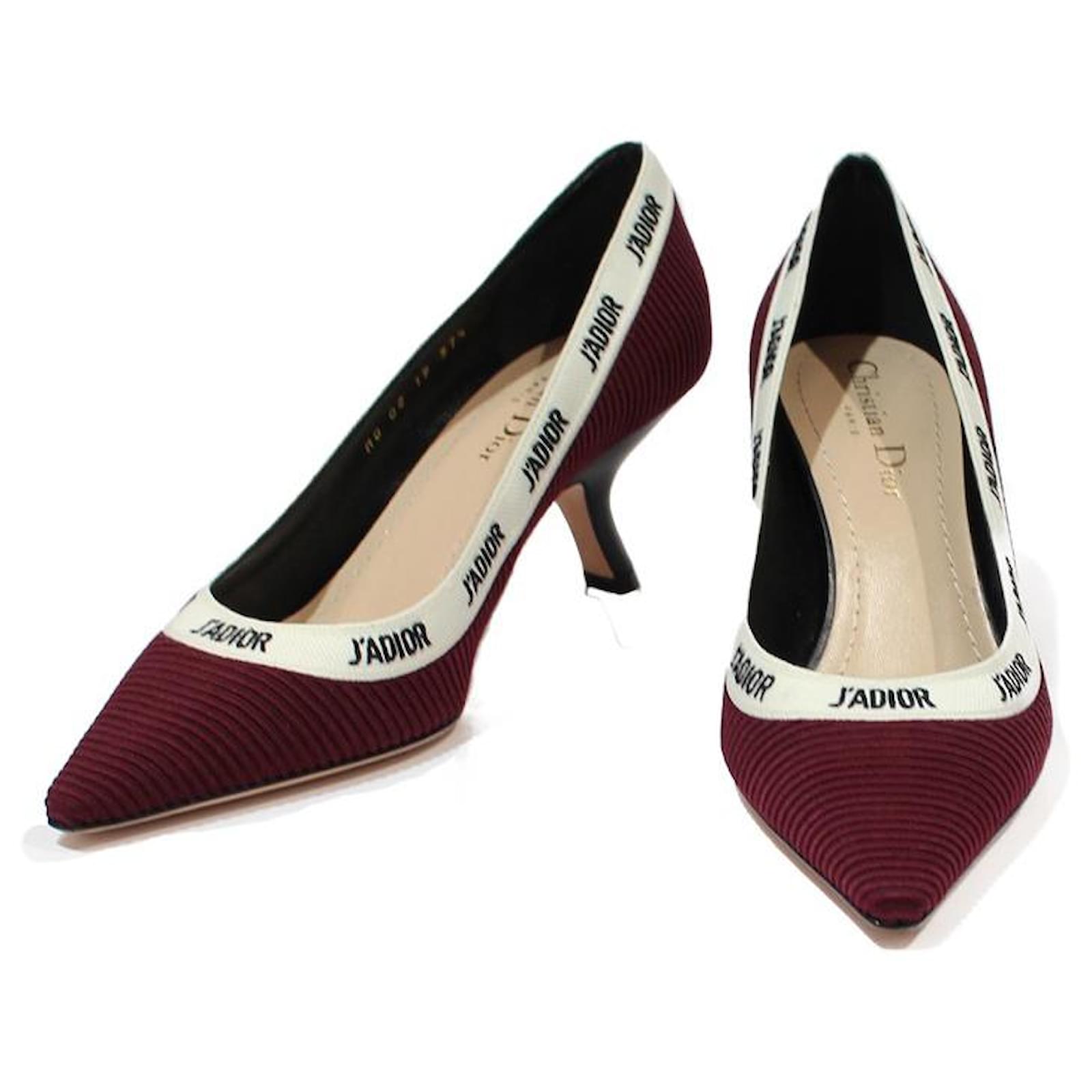 Dior Heels Dark red Cloth ref.521942 Joli Closet