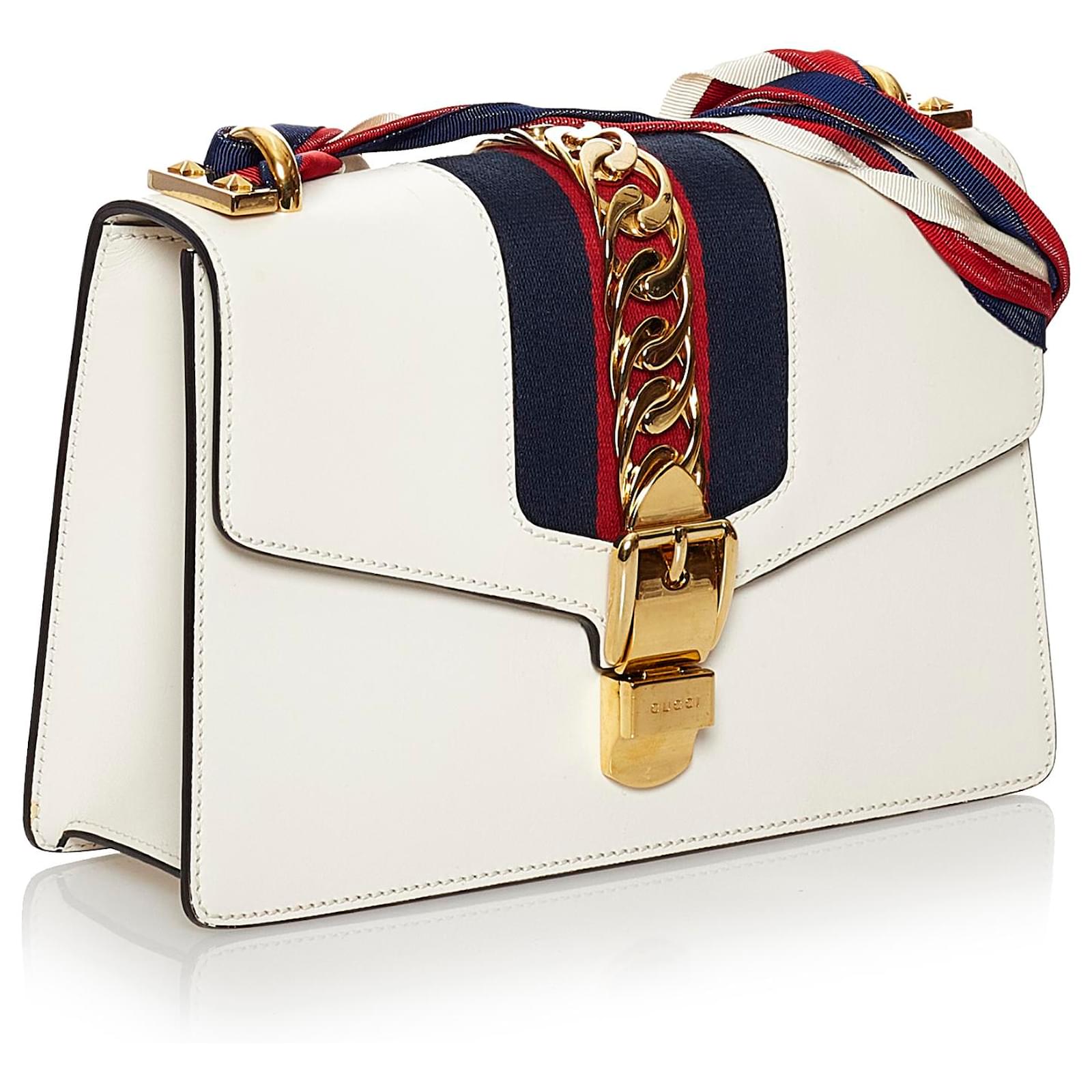 Gucci White Leather Bee and Stars Small Sylvie Web Bag ref.941207 - Joli  Closet