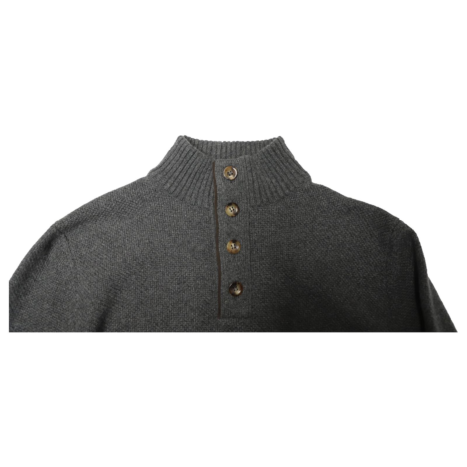 Pull Sweat-shirt Hugo Boss Gris Chiné - Col Boutonné - Taille M - Excellent état Occasion - Vendeur Pro