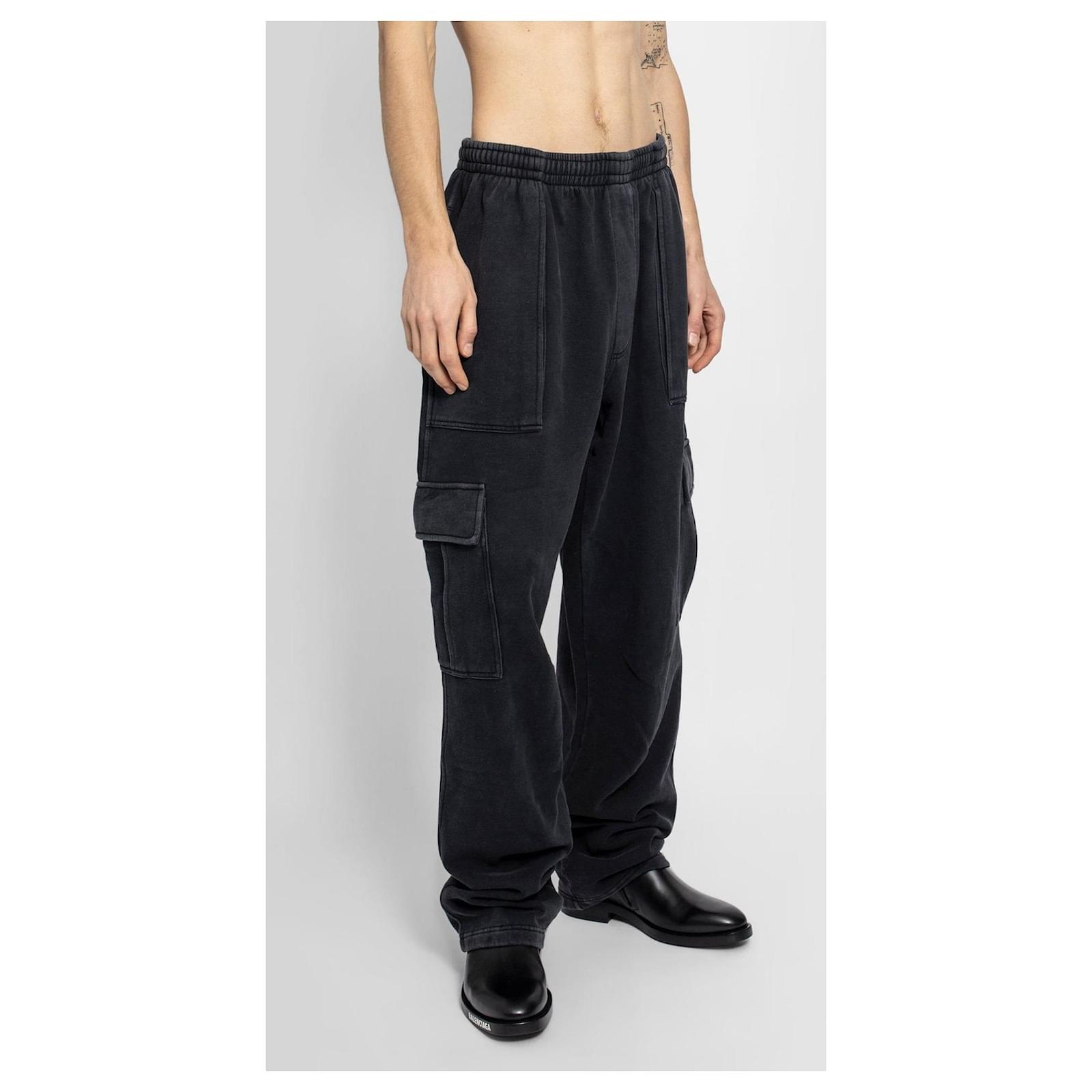Balenciaga Pantalón jogging cargo negro Algodón ref.522492 Joli Closet
