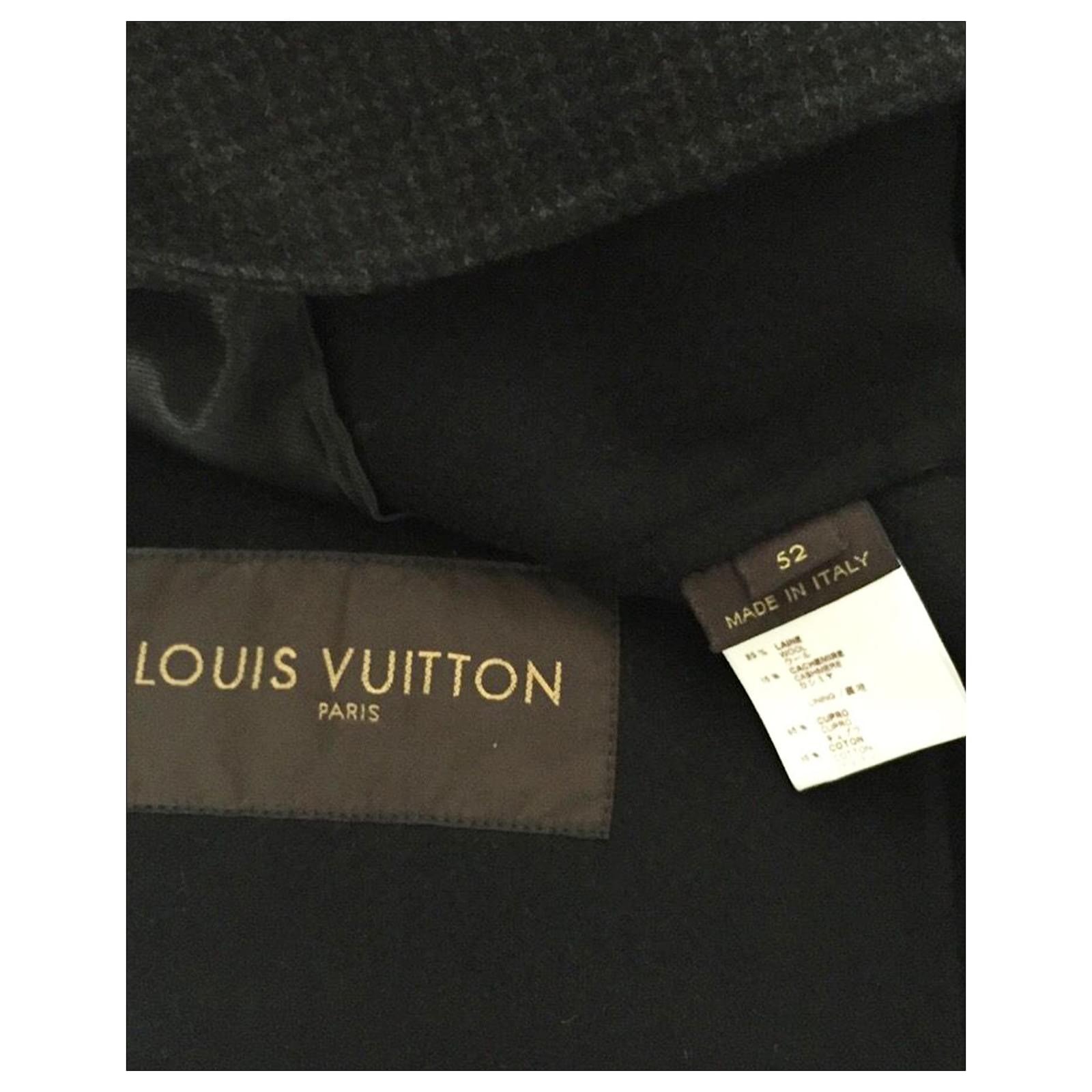 Manteau Louis Vuitton en cachemire et laine marron foncé ref.522531 - Joli  Closet