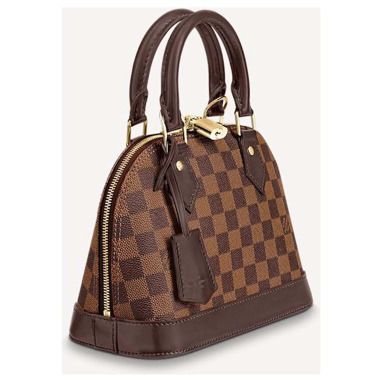 Alma bb leather handbag Louis Vuitton Brown in Leather - 32961714