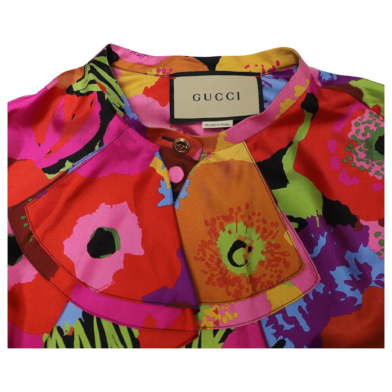 Gucci X Ken Scott Shirt in Floral Print Silk