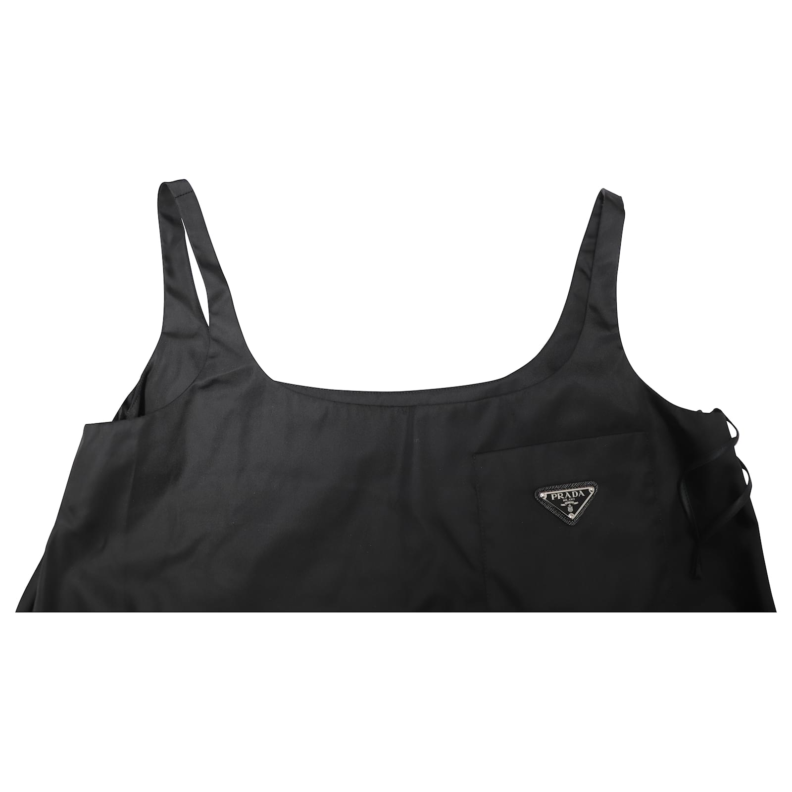 Prada Gabardine Baby Doll Mini Dress in Black Nylon Polyamide ref - Main Image