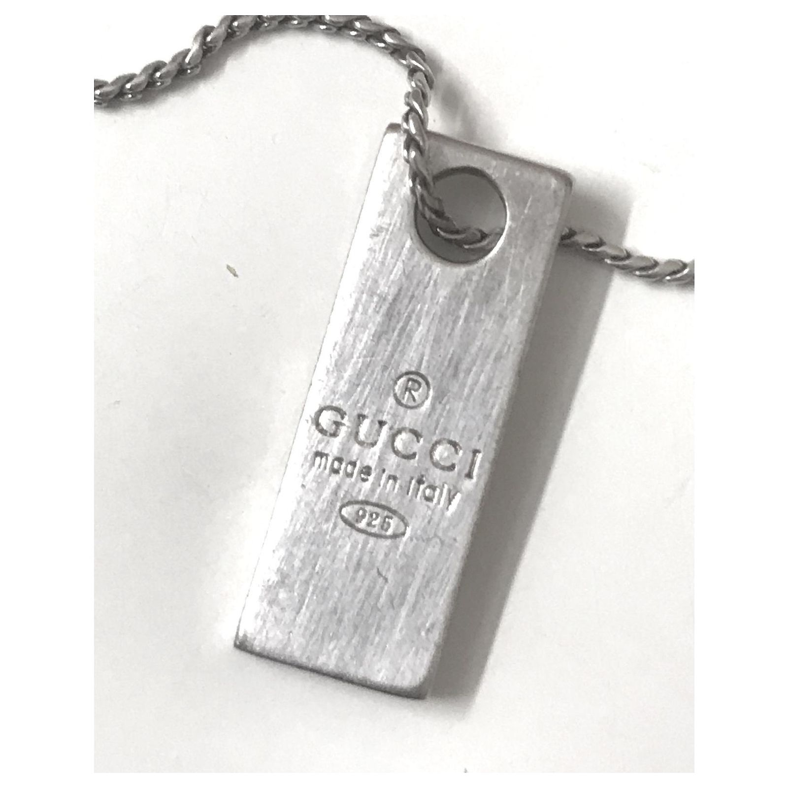 Tag Necklace Vintage Gucci Tag Gucci Vintage Silver Bar/Dog Tag
