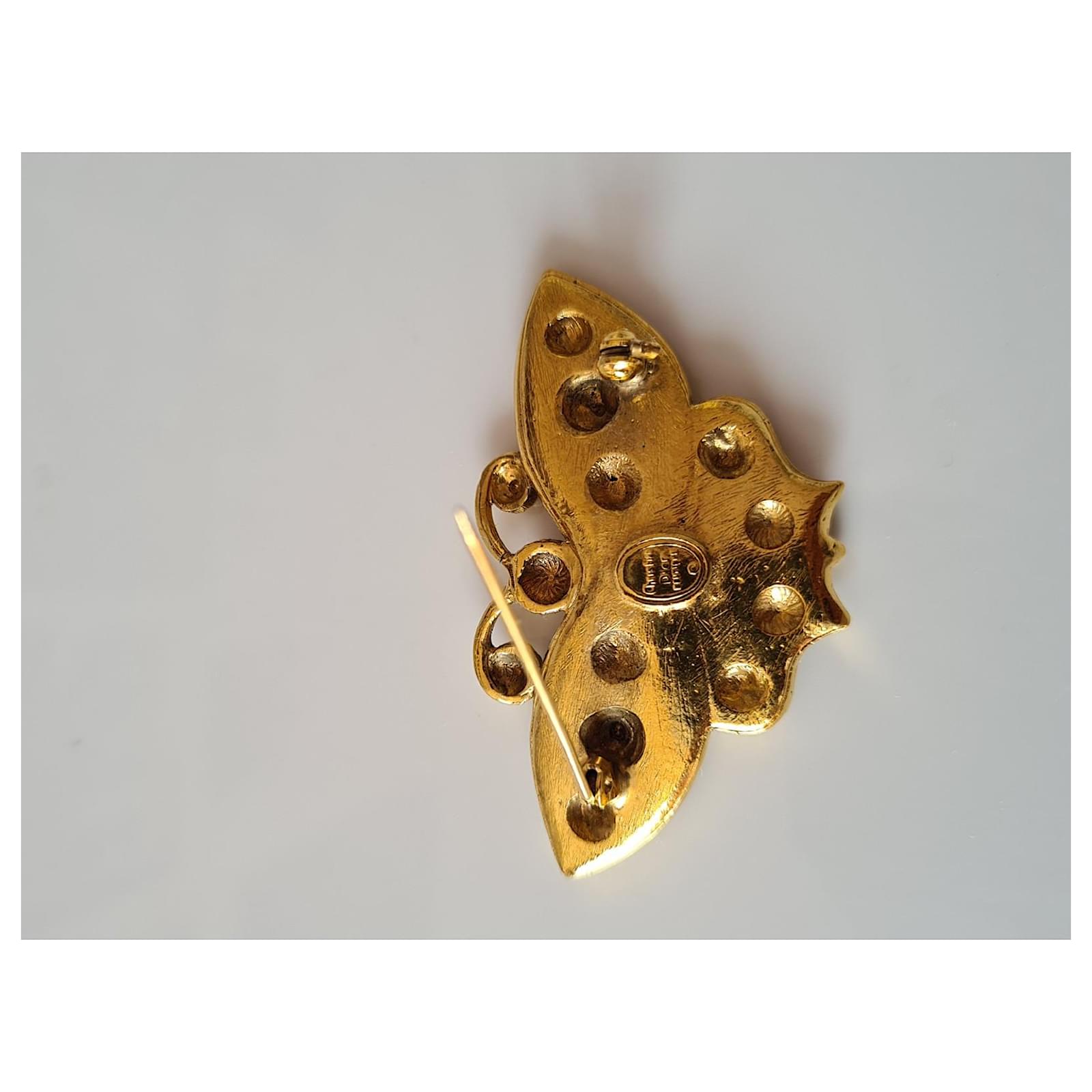 ディオールブローチ Christian Dior brooch in gold metal Golden ref.525598 - Joli